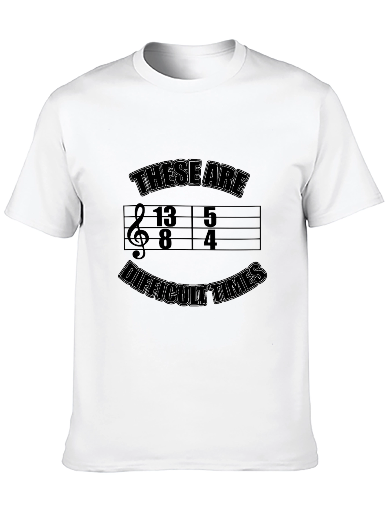 Black Difficult Times Music Shirt - Quirky Graphic Tee view 10