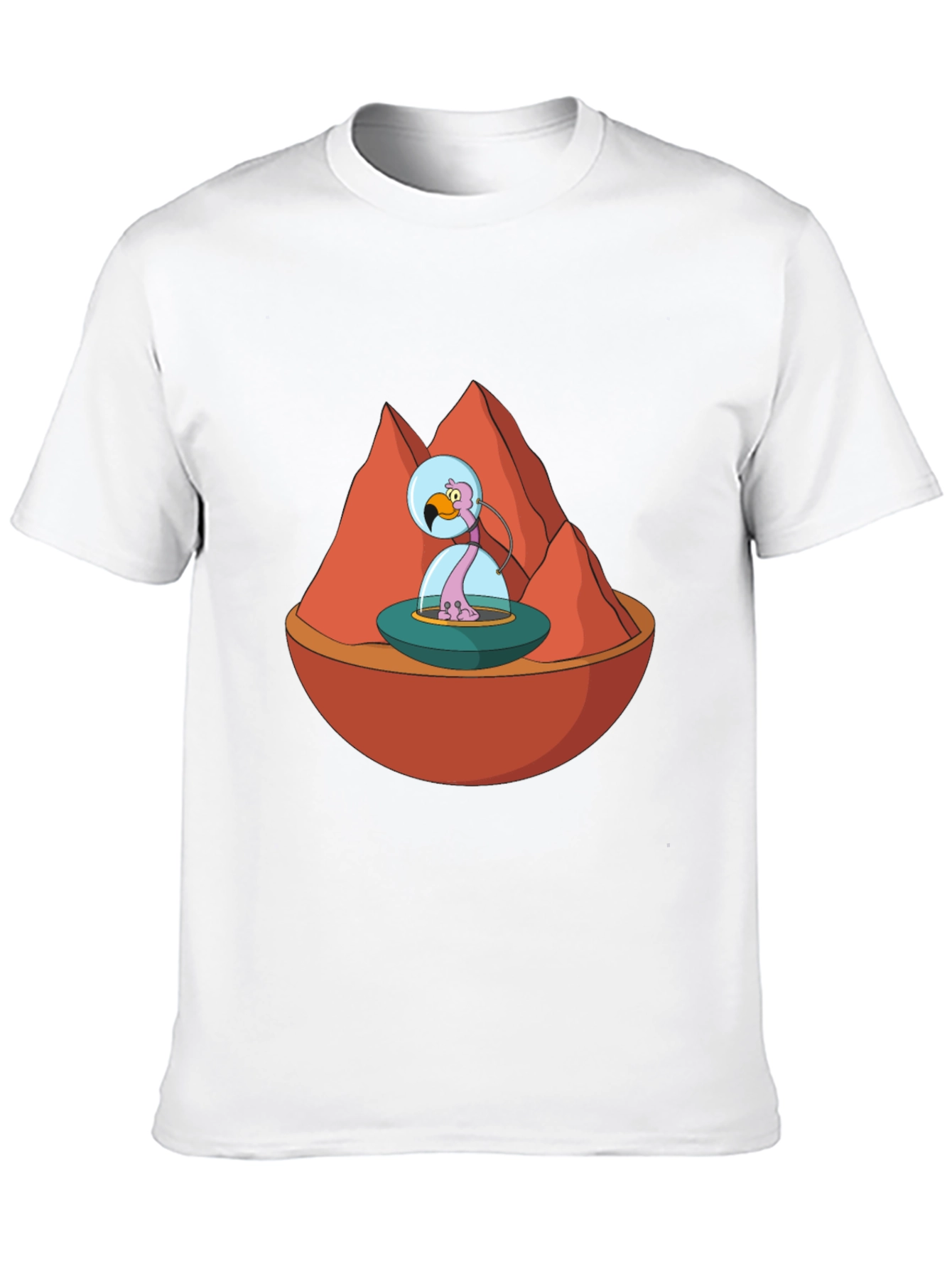 Black Cosmic Flamingo Graphic Tee - Black Cotton Blend view 10