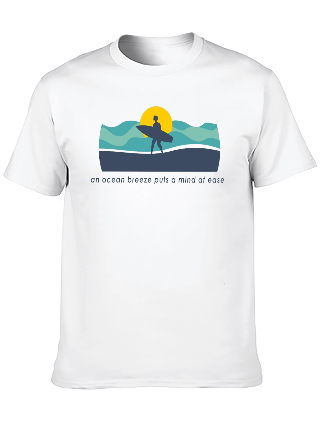 Black Ocean Breeze T-Shirt: Surfer Silhouette view 10