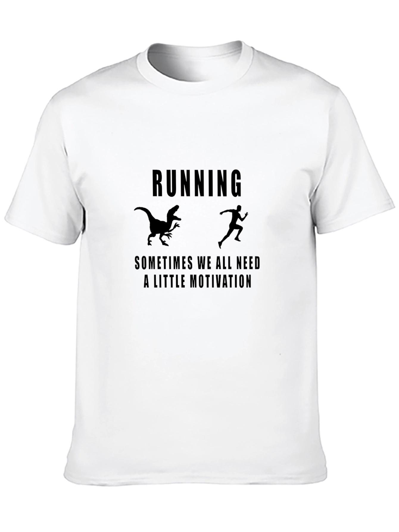 Black Running Motivation T-Shirt - Raptor Chase Design view 10