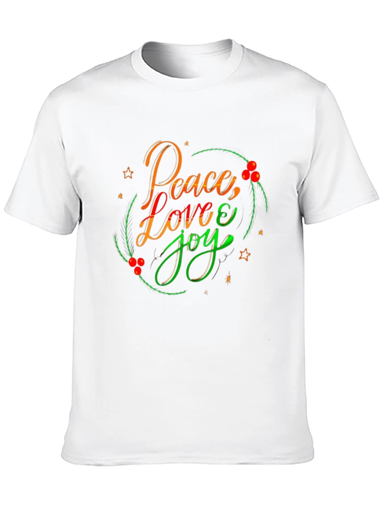 Black Peace Love Joy Holiday T-Shirt - Festive Design view 10