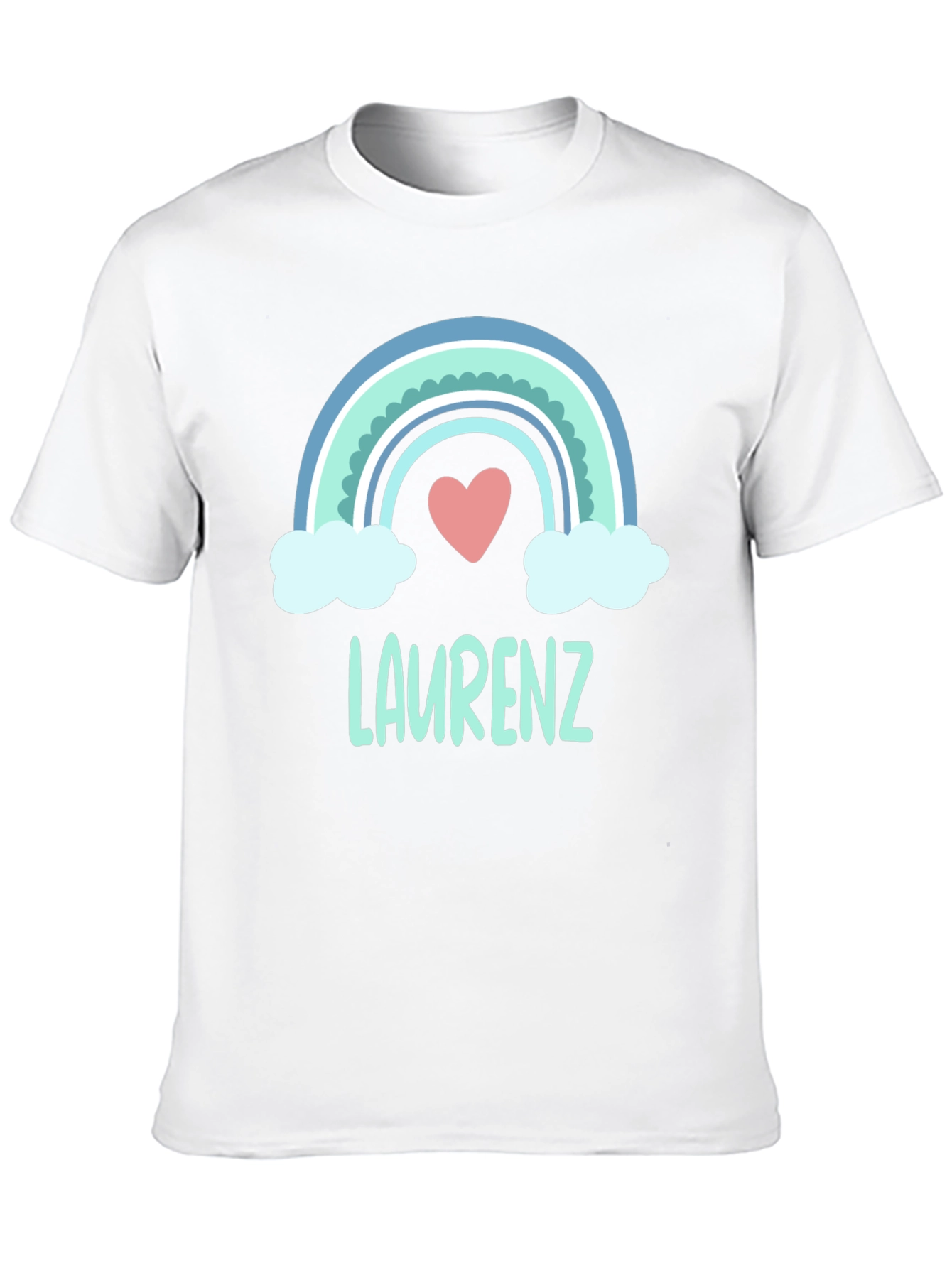 Black Personalized Rainbow Heart Tee - "Laurenz" Kids view 10