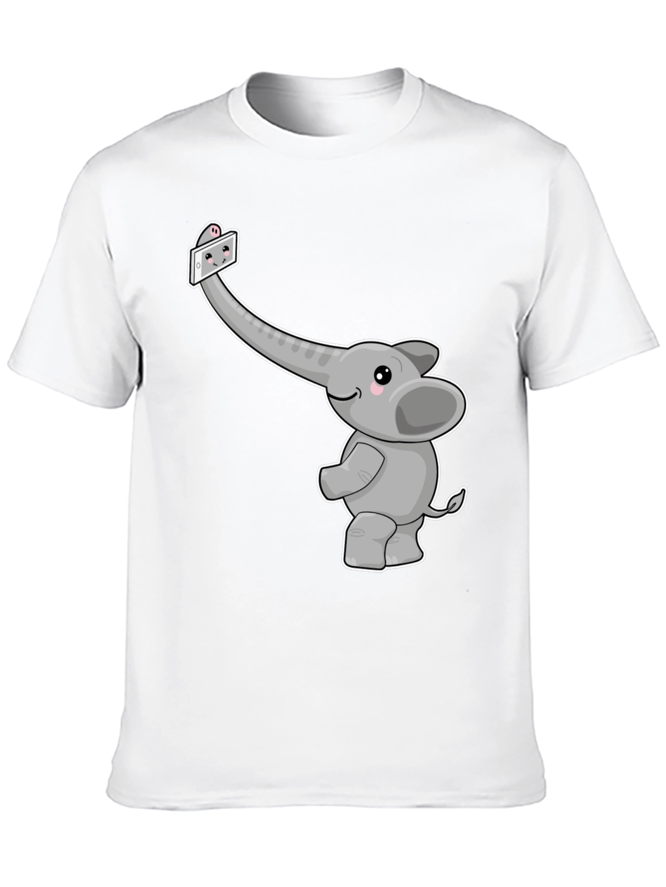 Black Elephant Selfie Graphic Tee - Cute Animal Shirt view 10