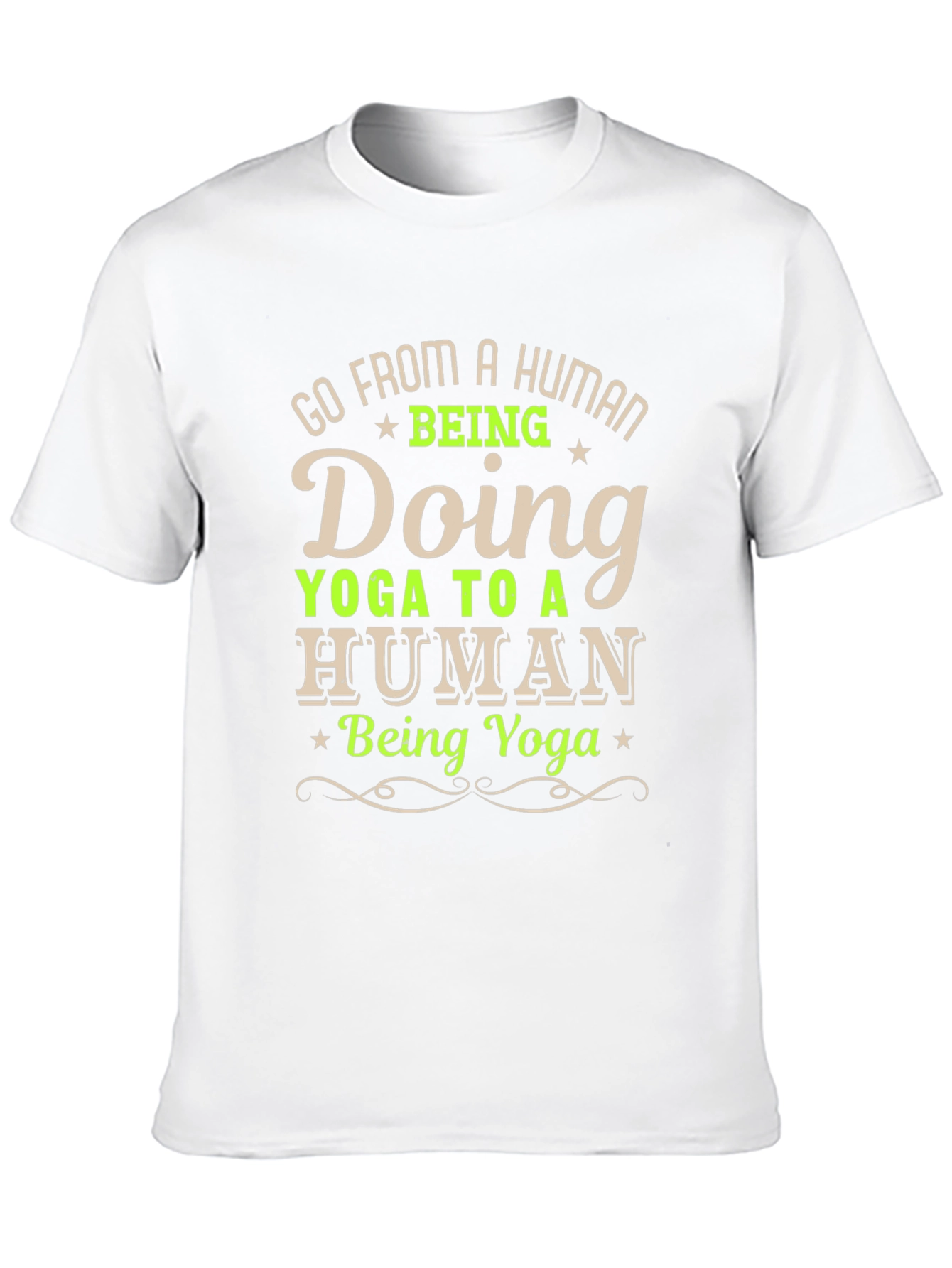 Black Yoga Human Funny T-Shirt - Go From A Human Being Doing Yoga view 10