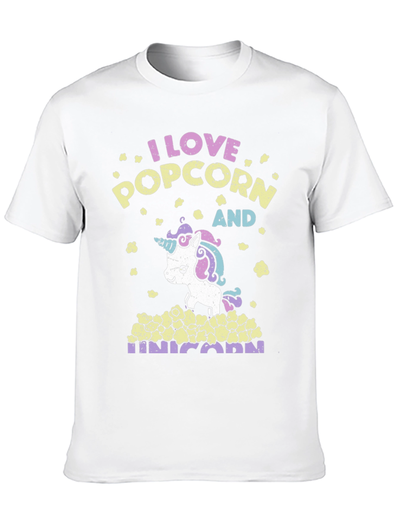 Black I Love Popcorn and Unicorn T-Shirt view 10