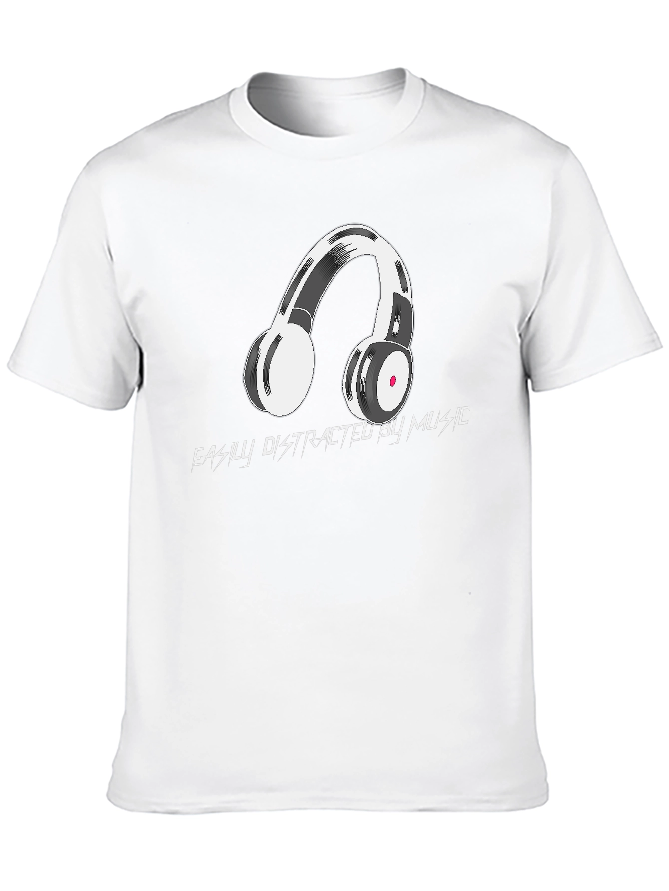 Black Easily Distracted by Music Graphic Tee view 10