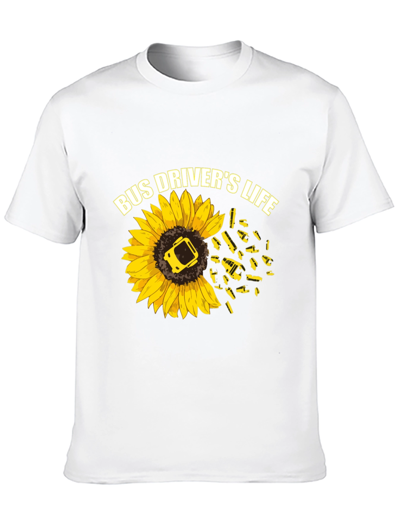 Black Bus Driver's Life Sunflower Graphic T-Shirt view 10
