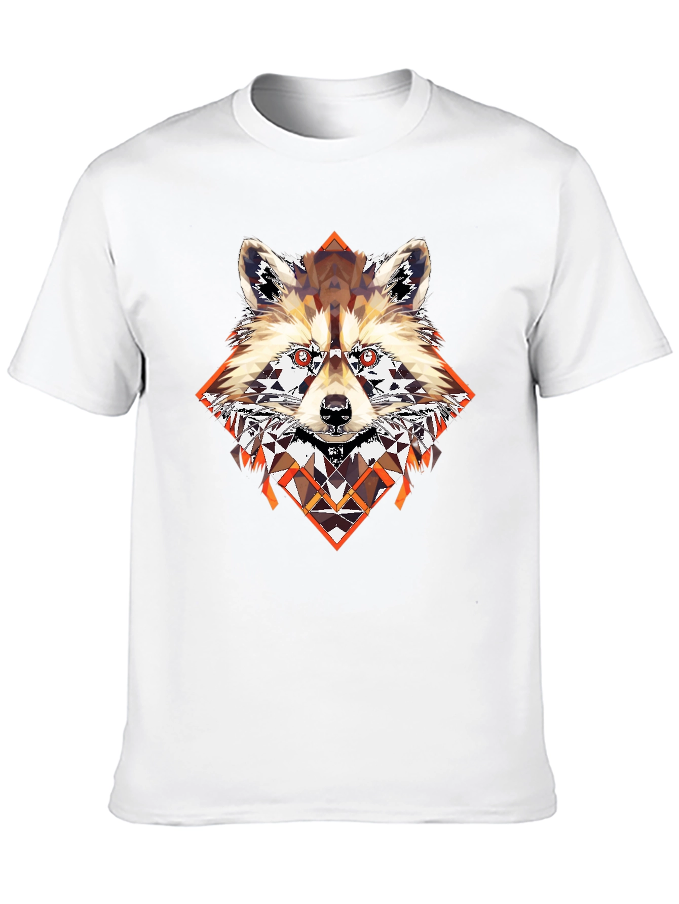 Black Geometric Raccoon Graphic Tee - Cool, Unique Design view 10