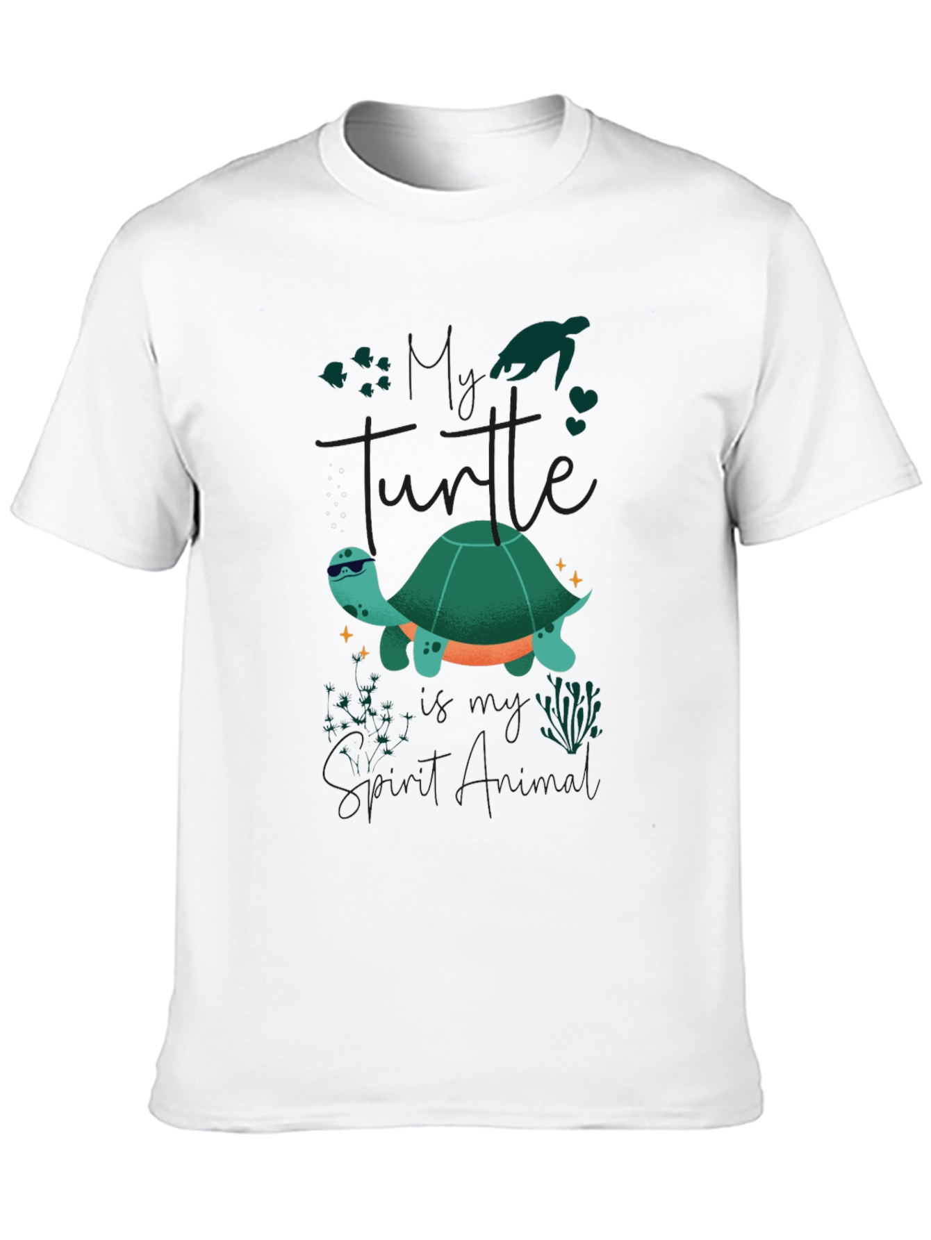 Black Cool Turtle Graphic Tee - Black Casual T-Shirt view 10