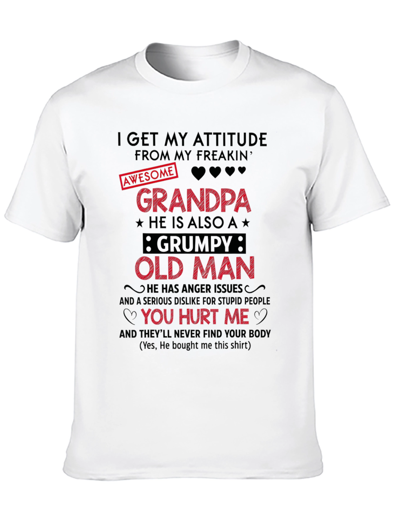 Black Awesome Grandpa Grumpy Old Man Graphic T-Shirt view 10