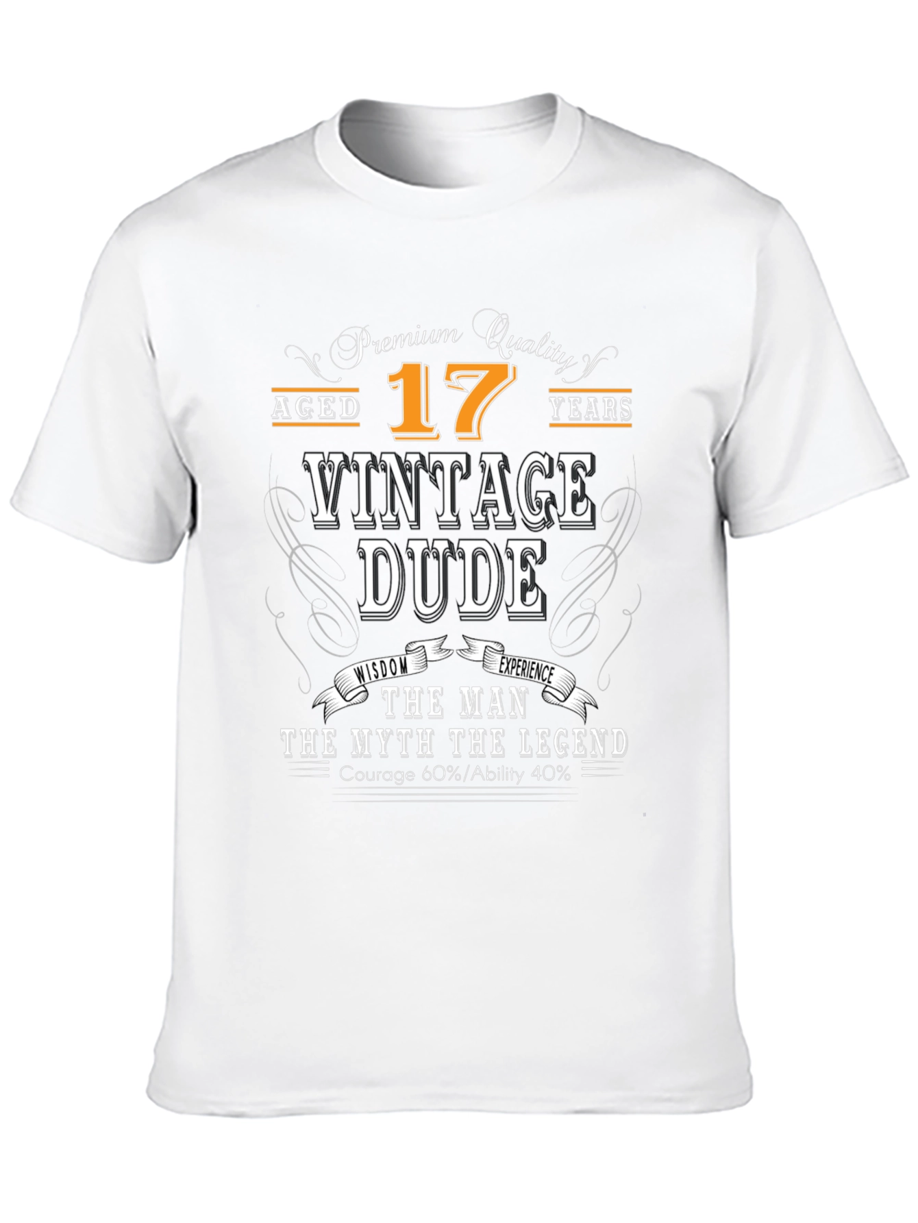 Black Vintage Dude 17th Birthday T-Shirt view 10