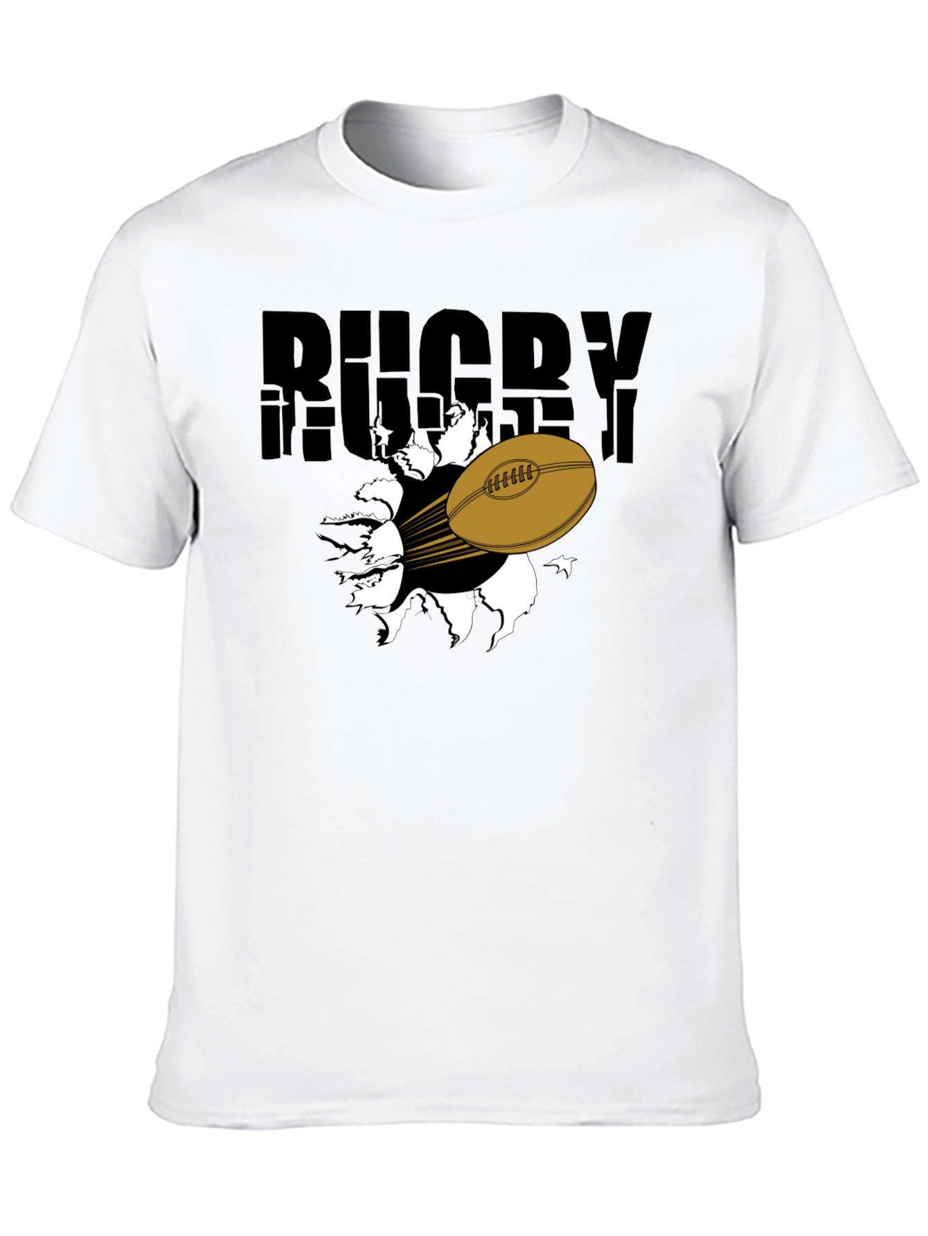 Black Rugby Ball Graphic T-Shirt - Black view 10
