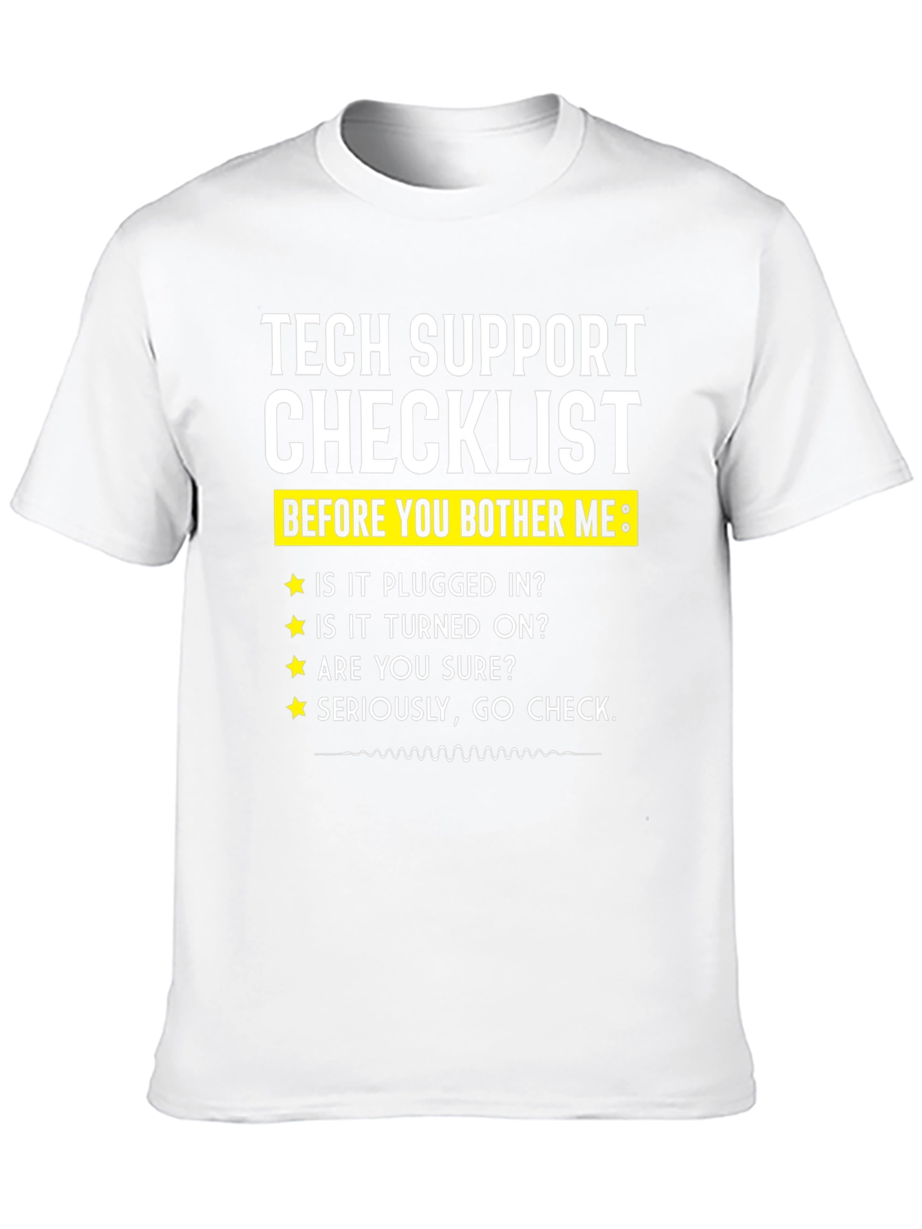 Black Tech Support Checklist Novelty T-Shirt view 10