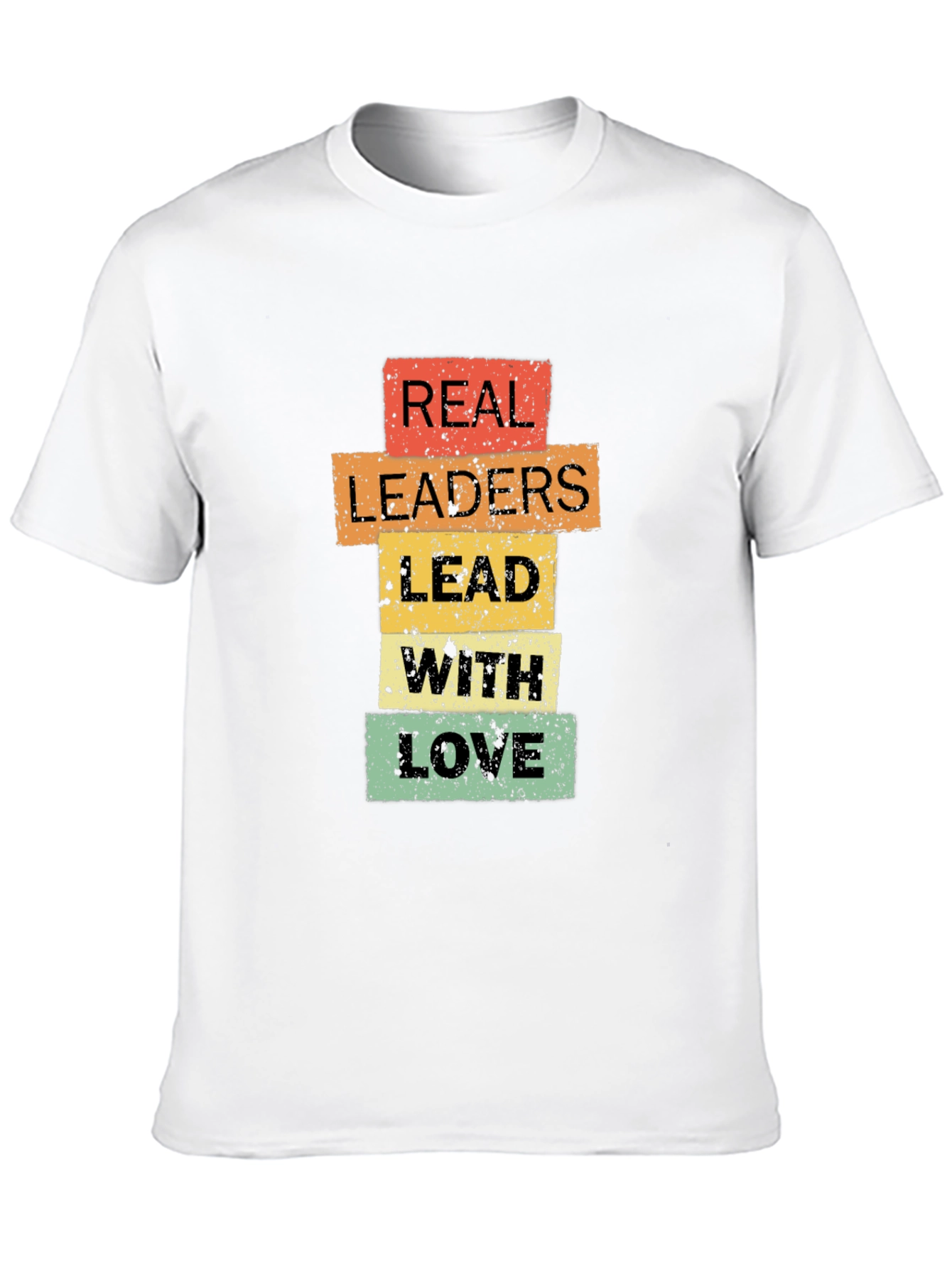 Black Real Leaders Lead With Love T-Shirt - Positive Message Tee view 10