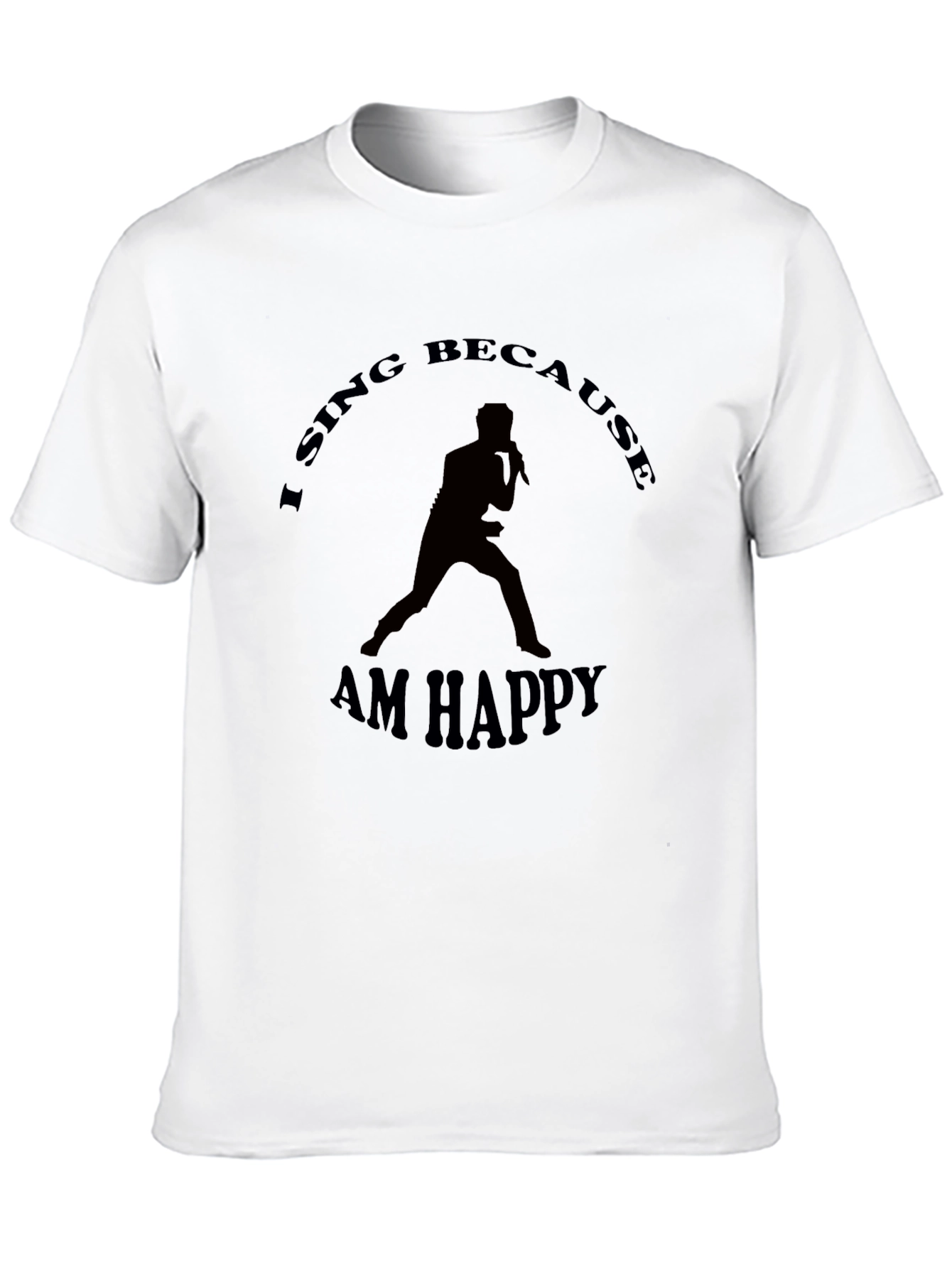 Black I Sing Because I Am Happy Graphic Tee view 10