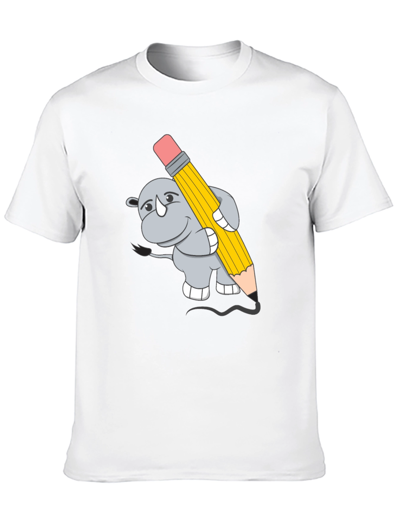 Black Rhino Artist Tee - Cartoon Animal Graphic T-Shirt view 10