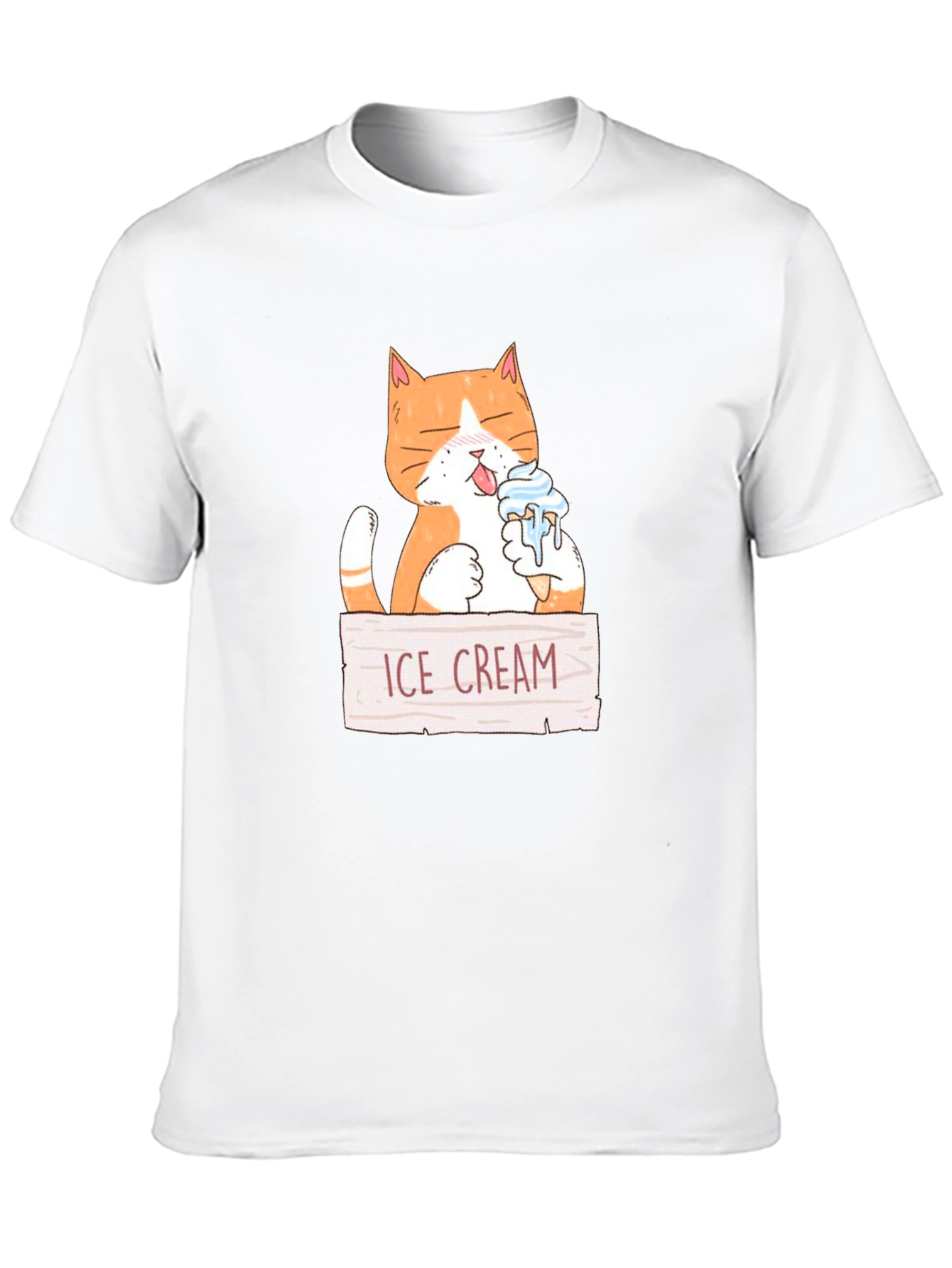 Black Funny Cat Eating Ice Cream Graphic T-Shirt view 10