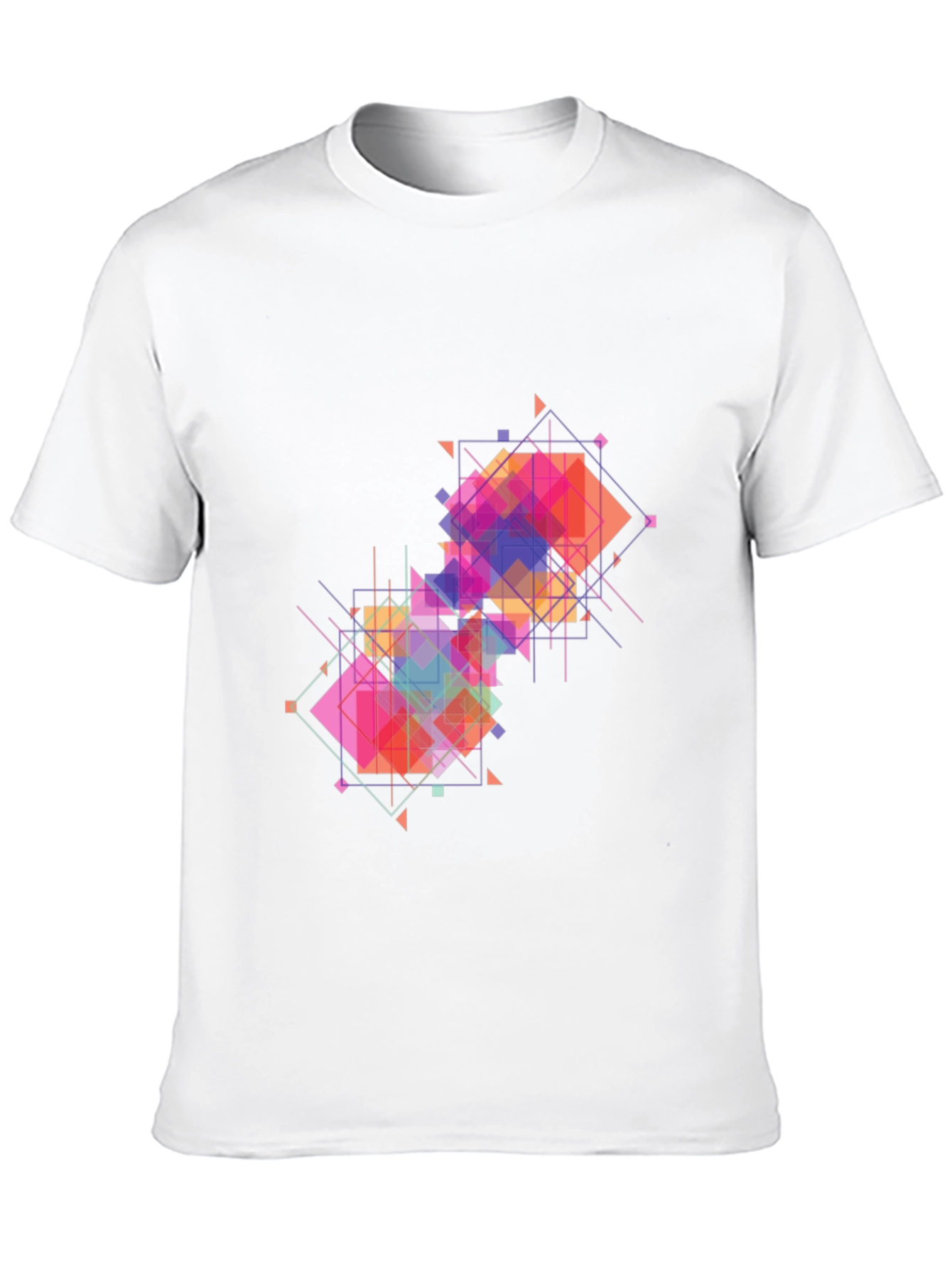 Black Geometric Pattern Graphic Tee - Modern Art Shirt view 10