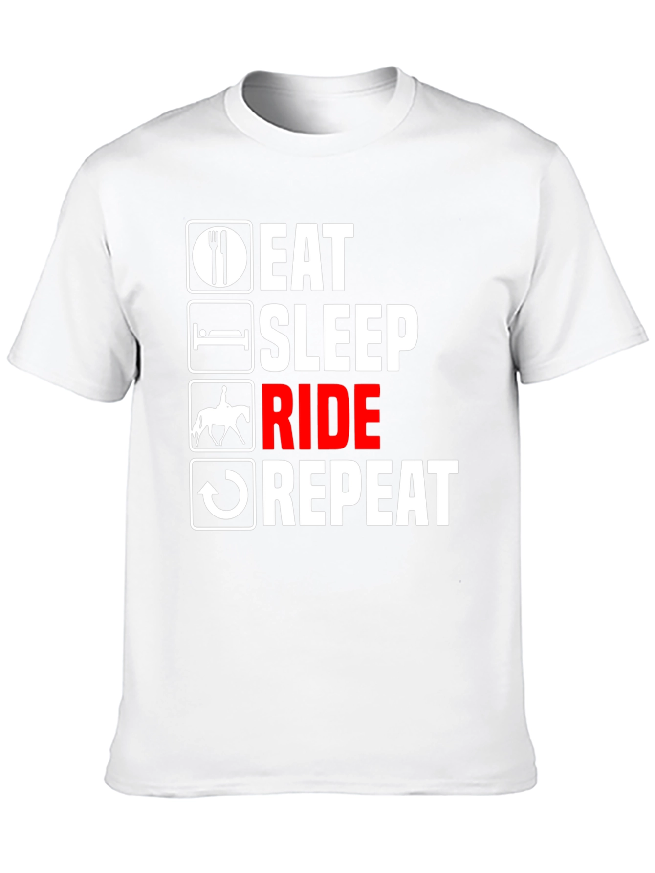 Black Eat Sleep Ride Repeat T-Shirt - Equestrian Life Tee view 10