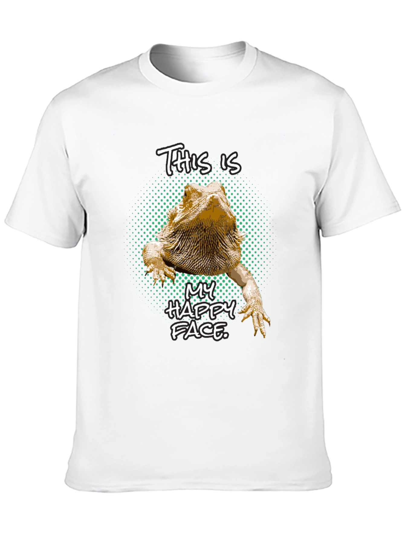 Black Bearded Dragon T-Shirt: This is My Happy Face view 10