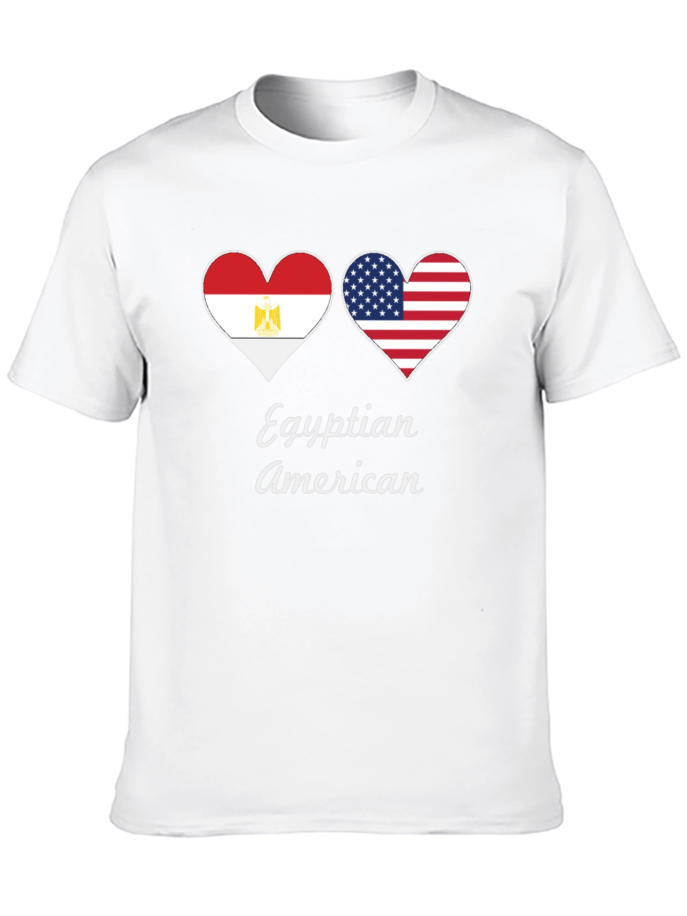 Egyptian American Flag Heart T-Shirt - 10