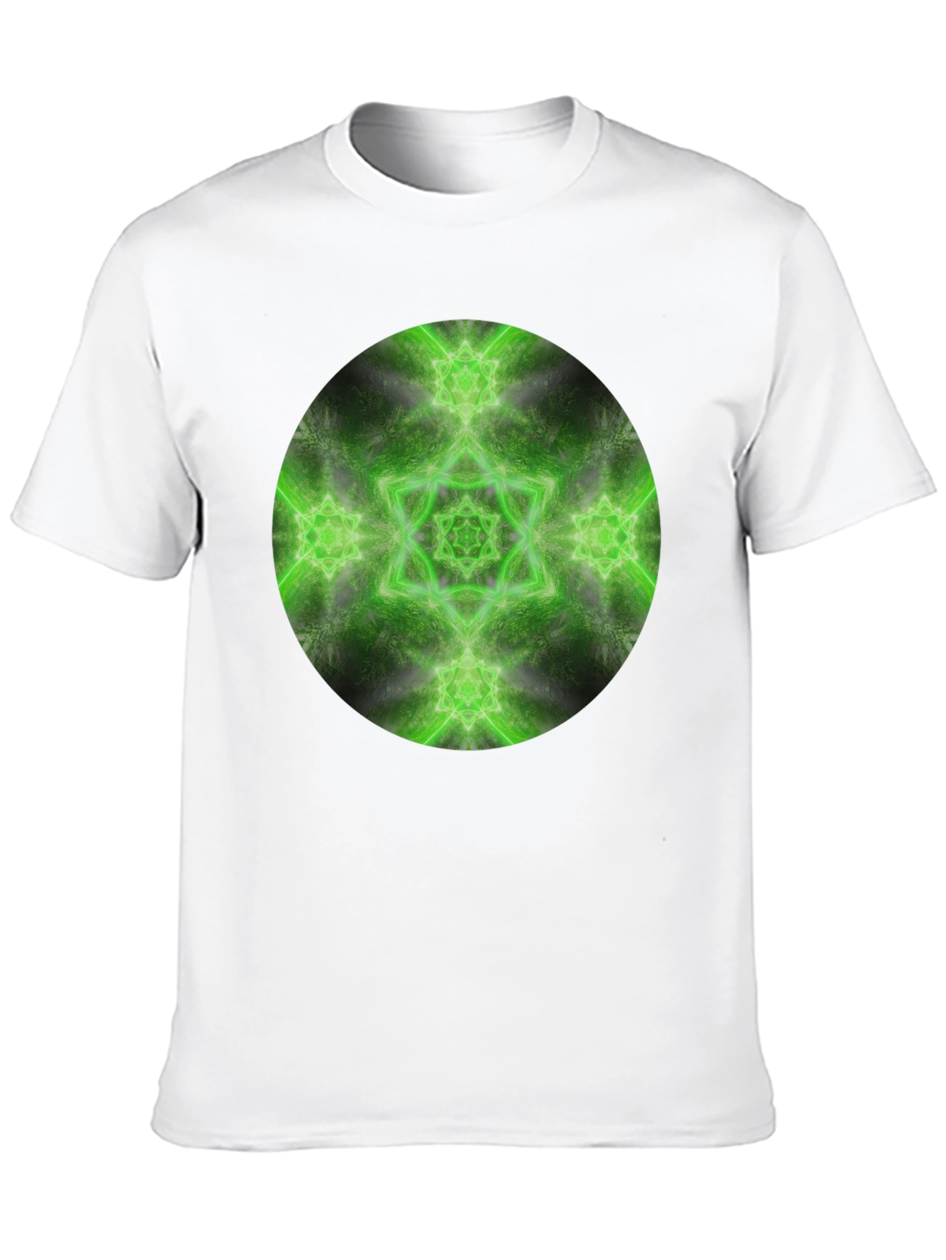 Black Green Mandala Graphic Tee - Men's Black T-Shirt view 10