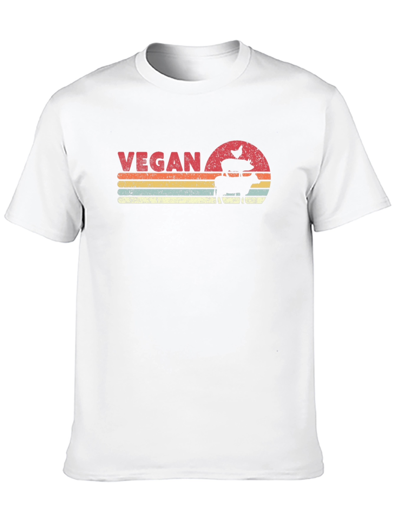 Black Vegan Retro Sunset T-Shirt view 10