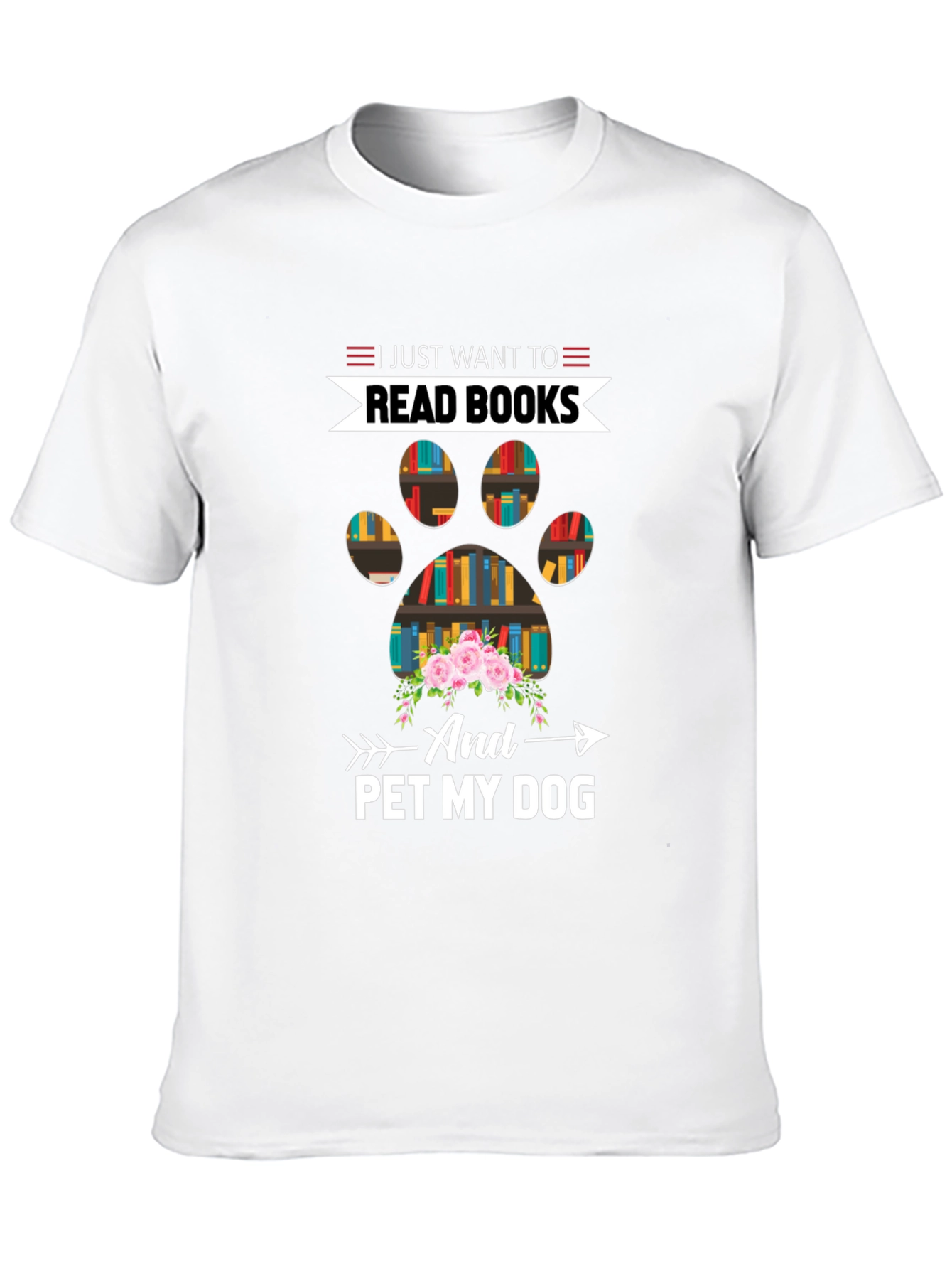 Black Read Books & Pet My Dog T-Shirt view 10
