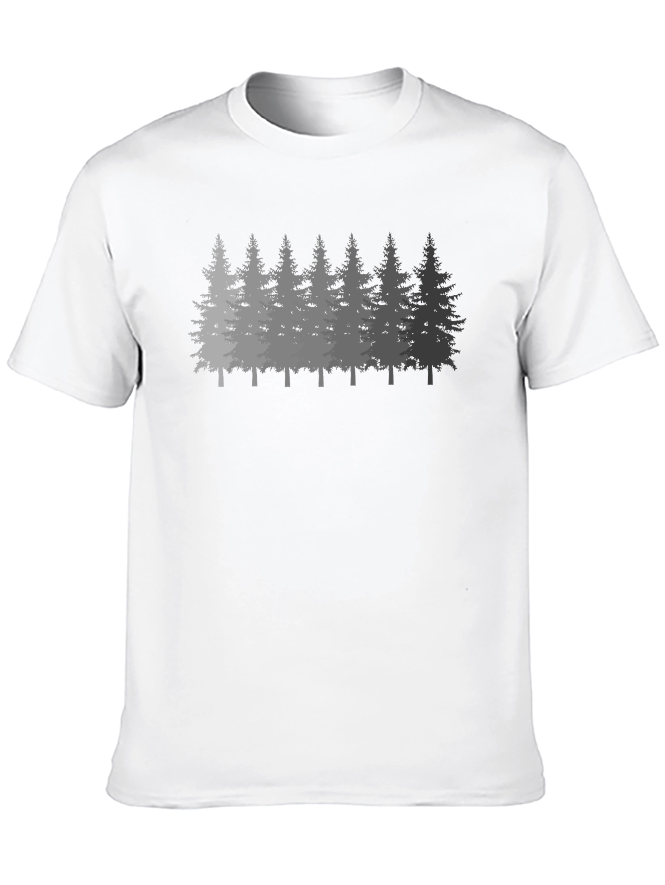 Black Men's Forest Print Black Crew Neck T-Shirt view 10