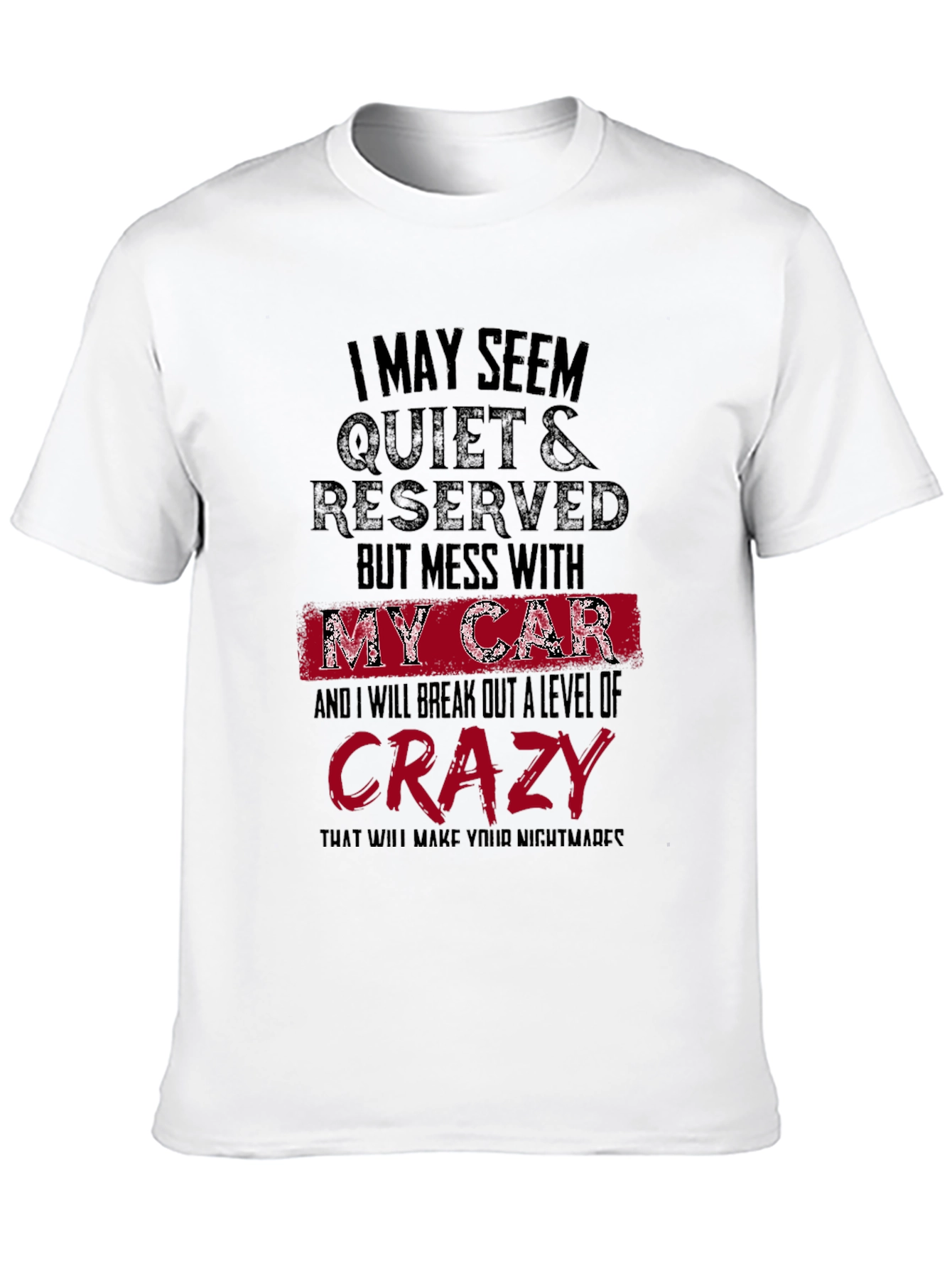 Black Quiet & Reserved Car Lover's T-Shirt view 10