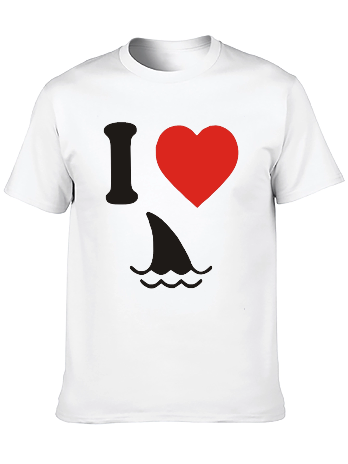 Black I Love Sharks T-Shirt - Novelty Graphic Tee view 10