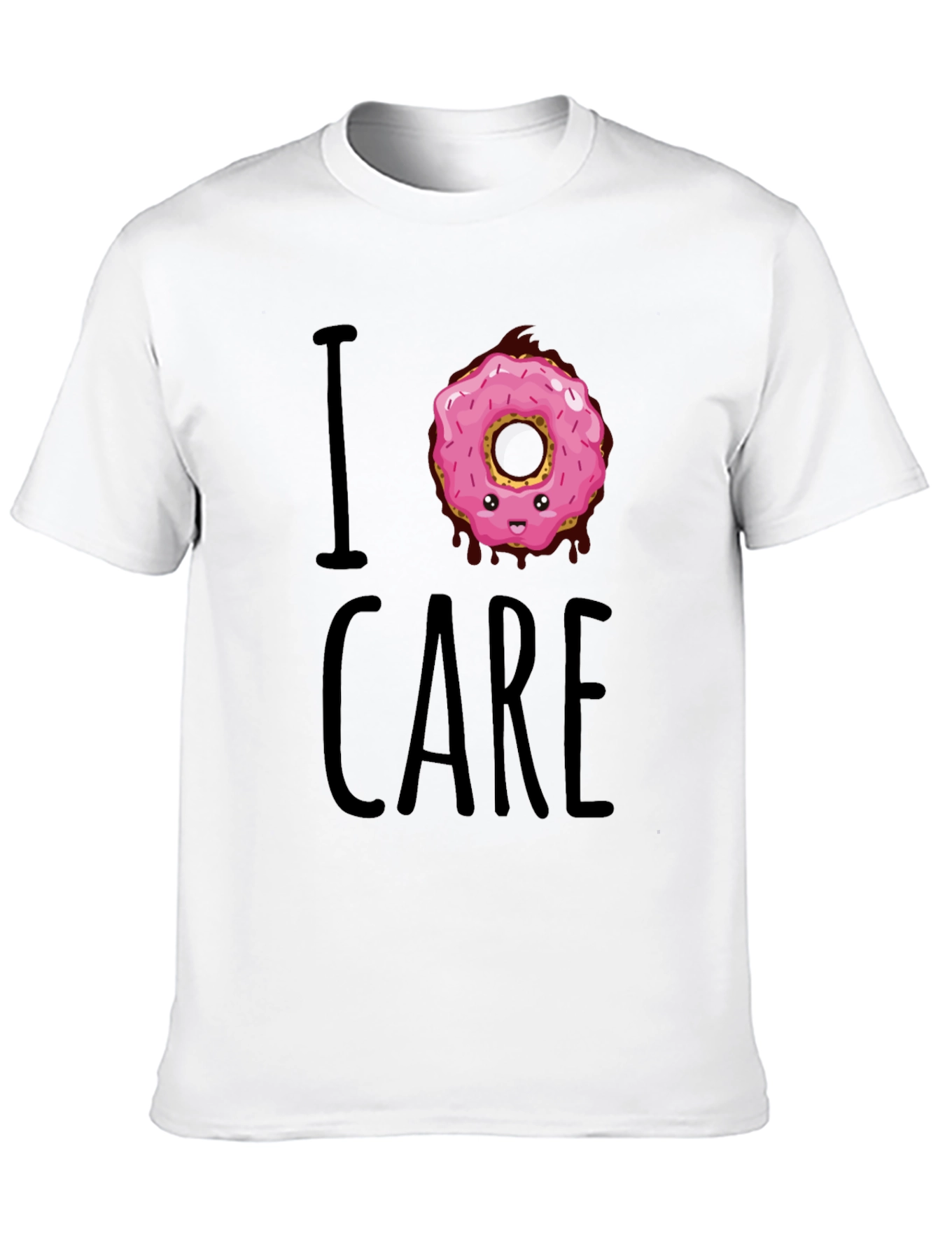 Black I Donut Care T-Shirt - Funny Graphic Tee view 10