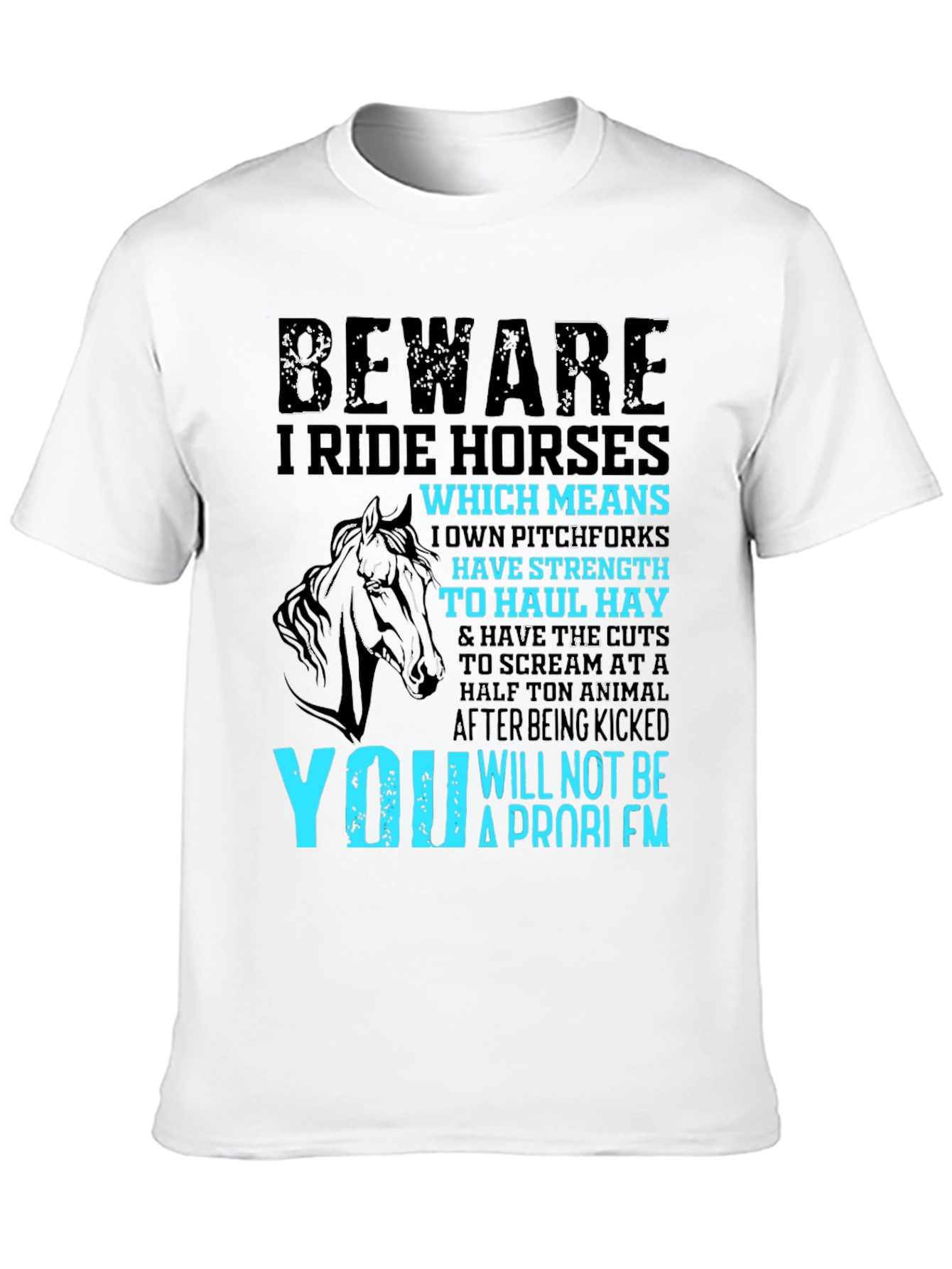 Black Beware I Ride Horses T-Shirt view 10