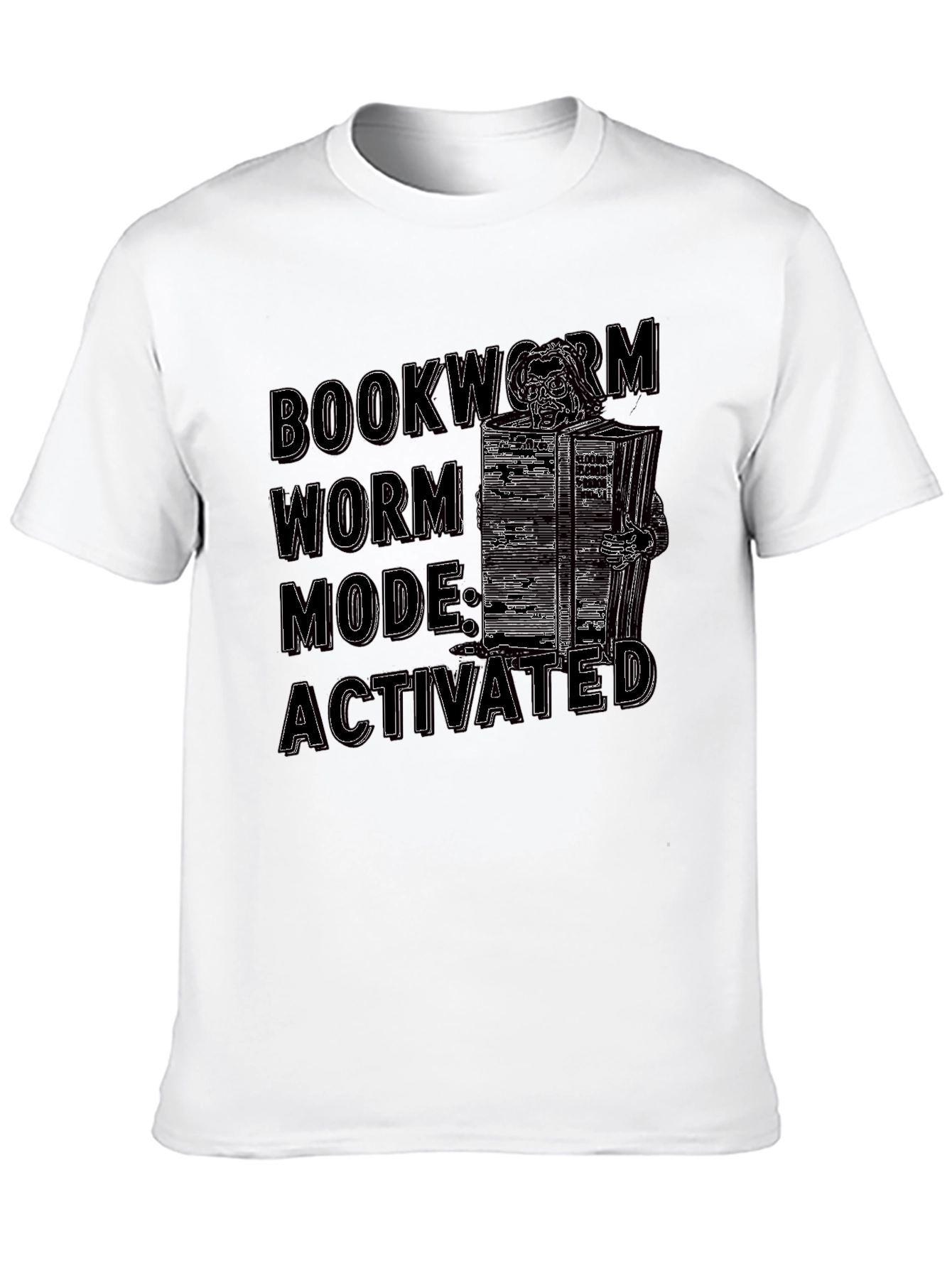 Black Bookworm Mode Activated Graphic Tee view 10