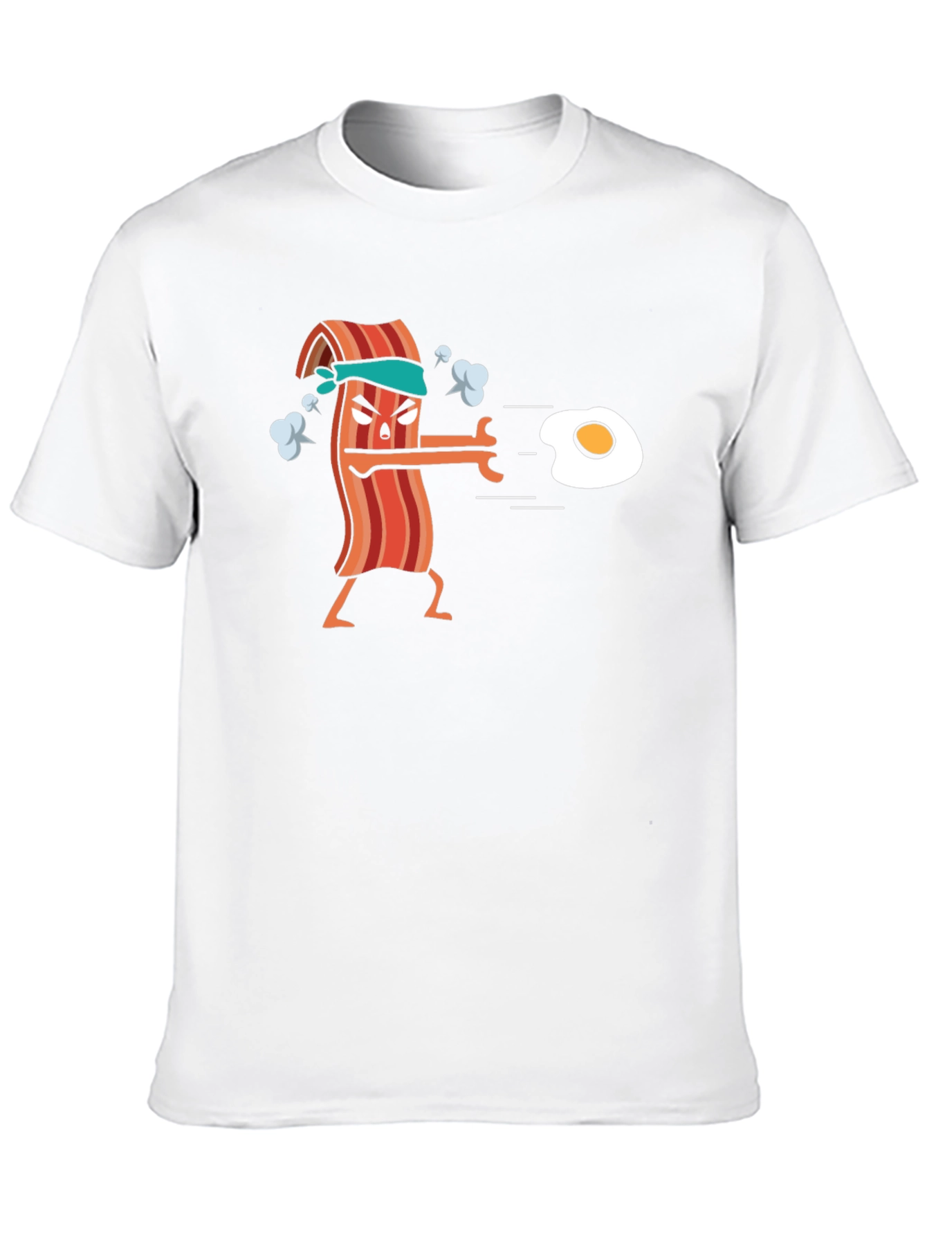 Black Bacon vs Egg Funny T-Shirt view 10