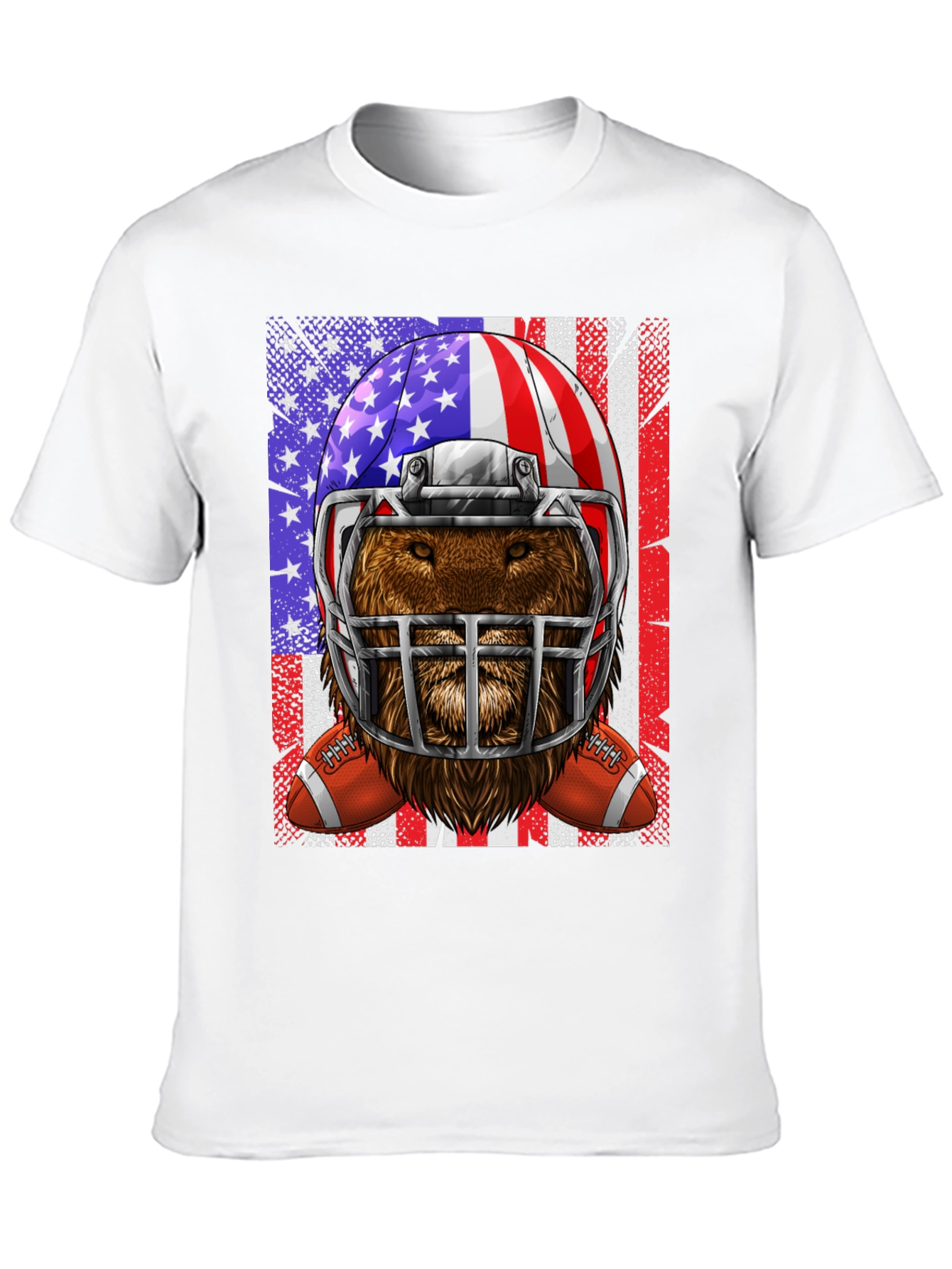 Black Football Bear USA Flag Graphic Tee view 10