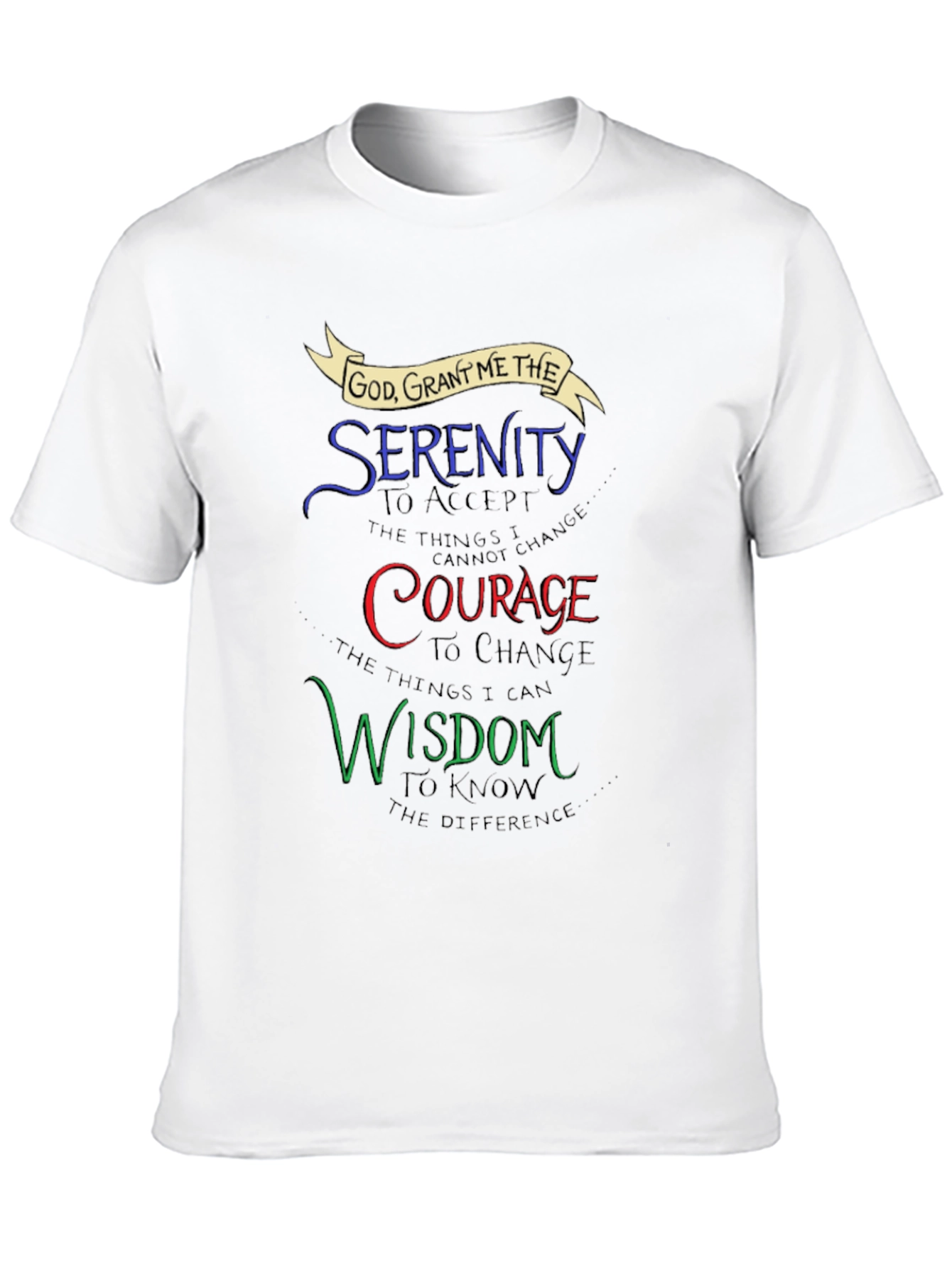 Black Serenity Prayer Graphic T-Shirt - Inspirational Design view 10