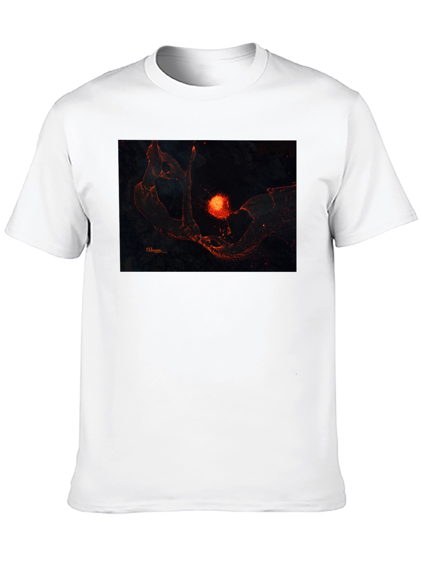 Black Lava Landscape Graphic Black T-Shirt view 10