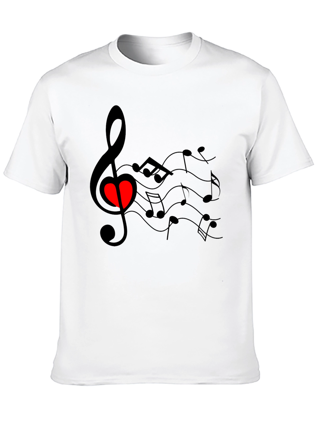 Black Musical Heart T-Shirt - Black Cotton Blend view 10