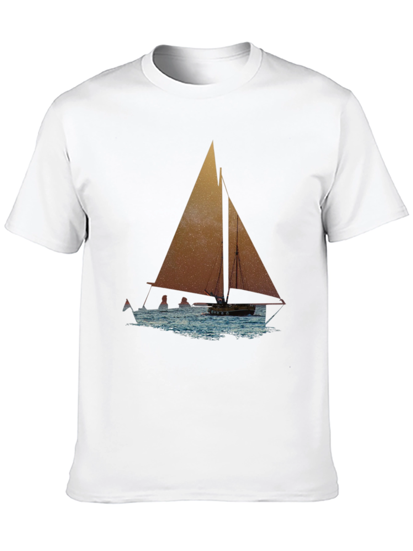 Black Sailboat Graphic Tee - Black Cotton Blend view 10