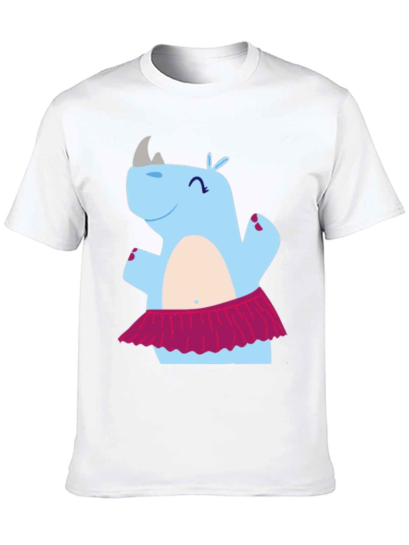 Black Dancing Rhino T-Shirt - Cute Cartoon Tee view 10
