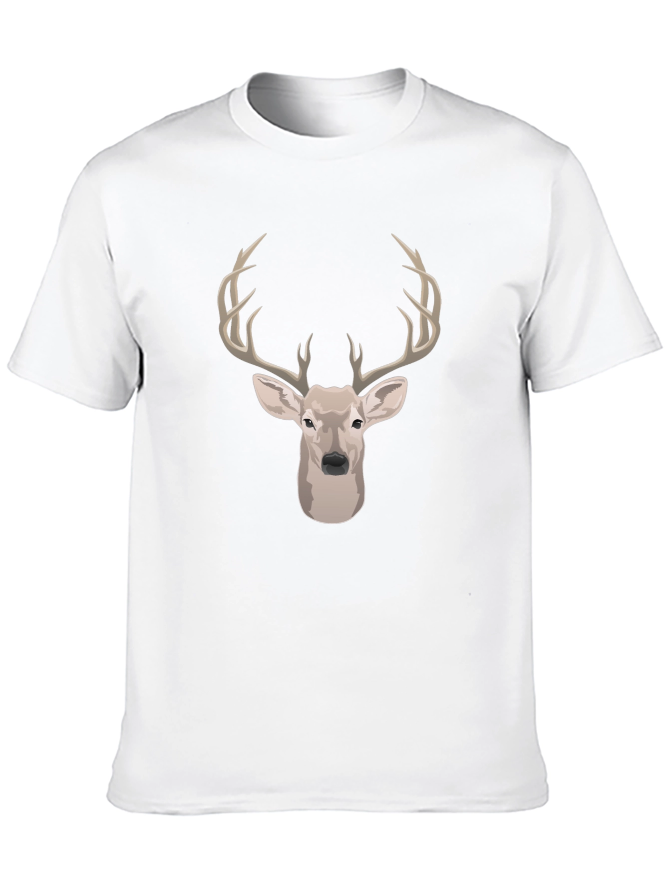 Black Deer Head Graphic Print Black T-Shirt view 10