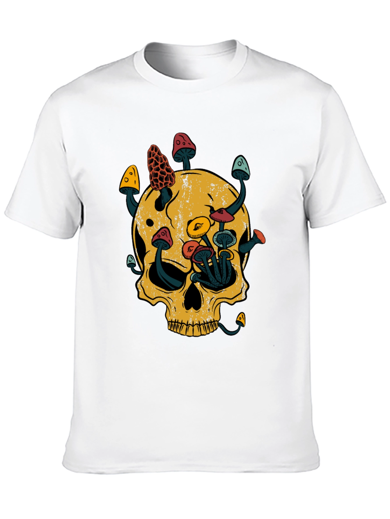 Black Skull & Mushroom Graphic Tee - Black view 10
