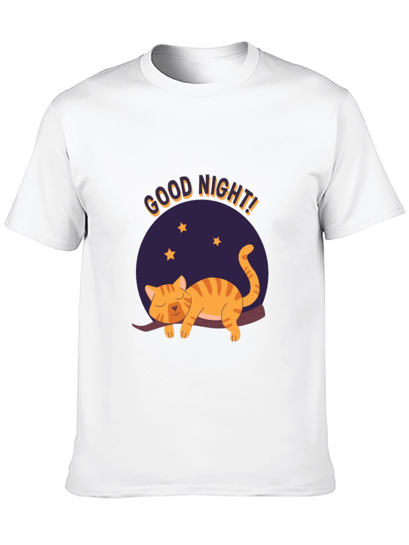 Black Good Night Cat Graphic T-Shirt - Black view 10