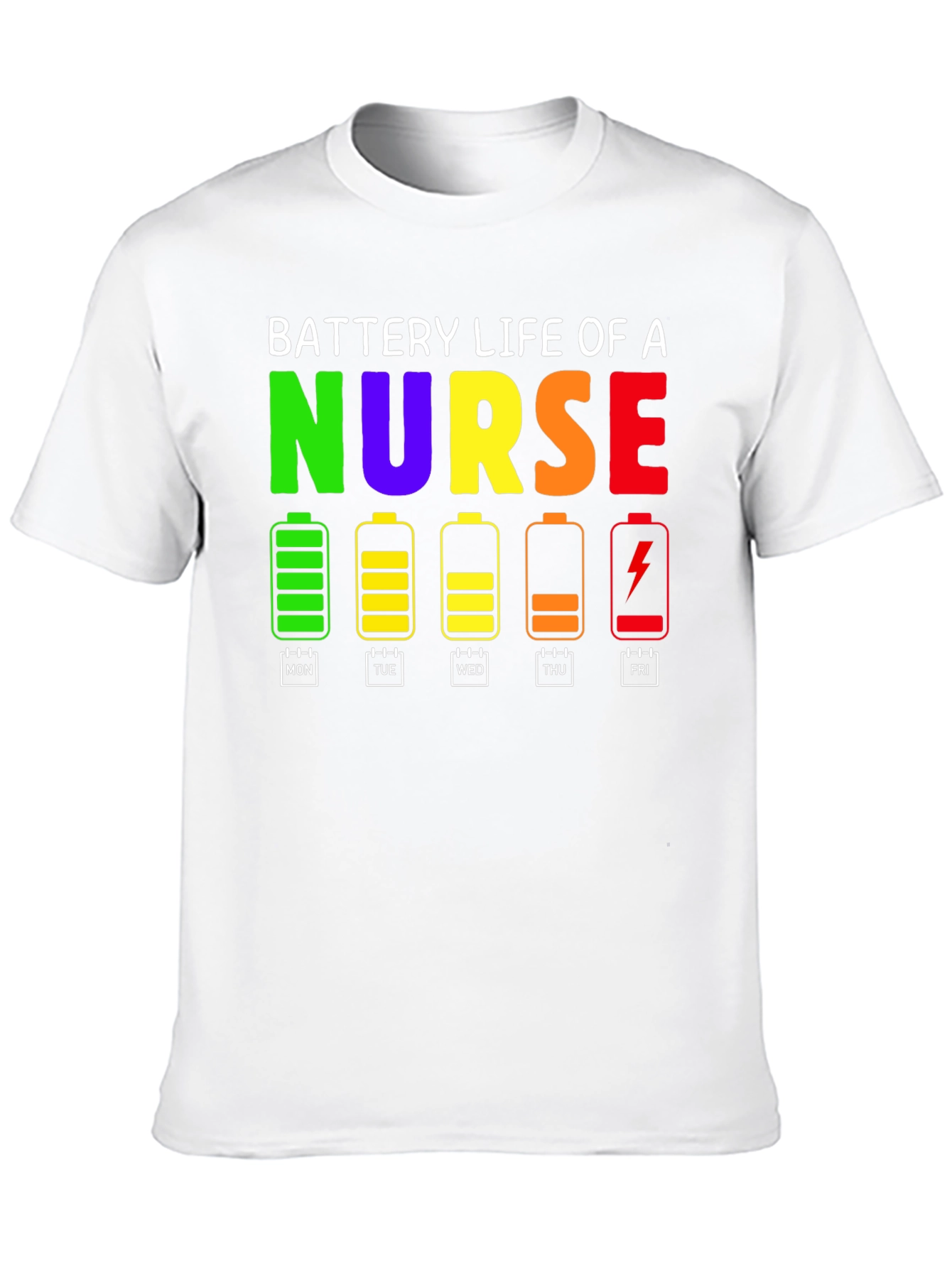 Black Battery Life of a Nurse T-Shirt view 10