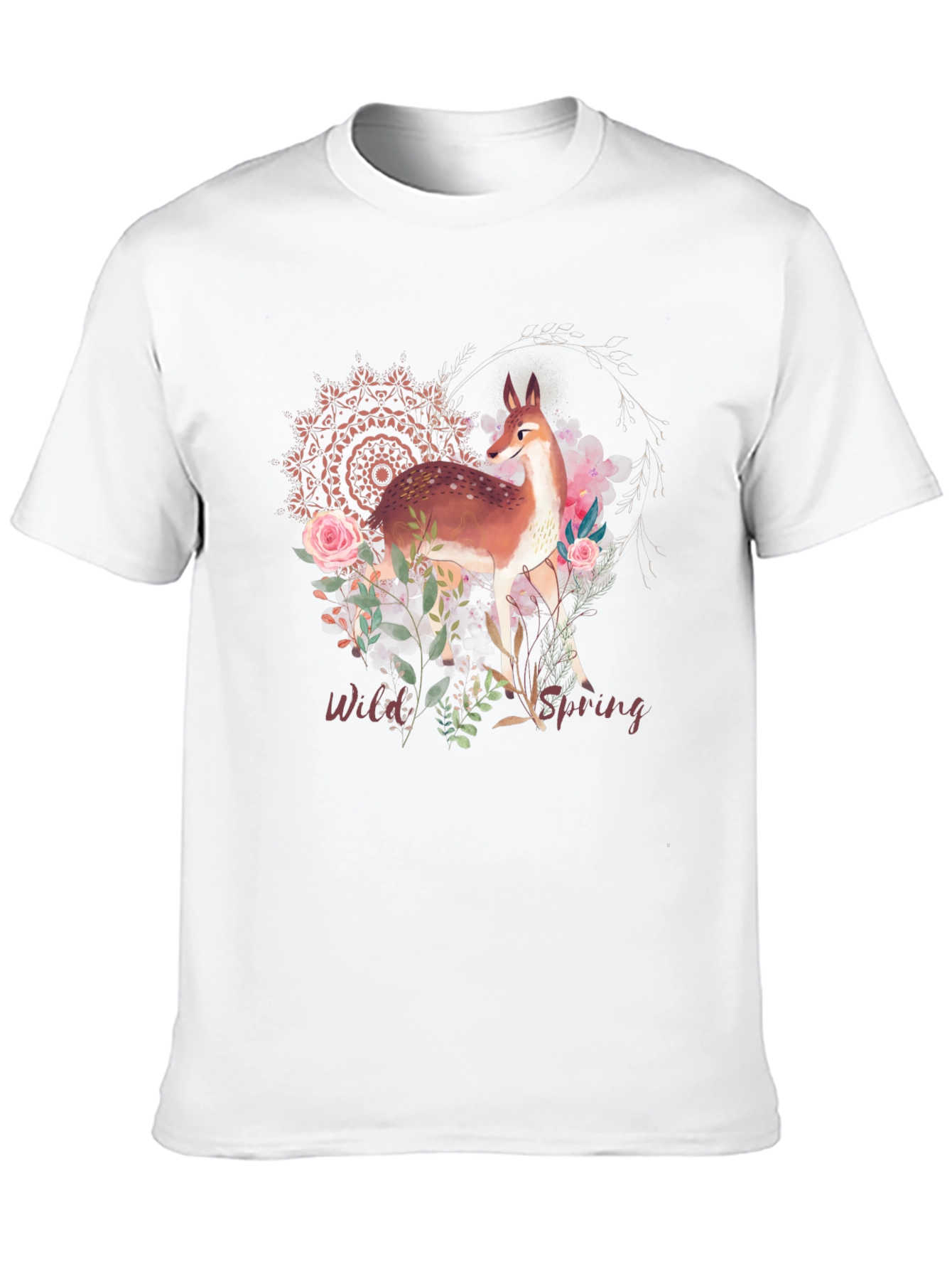 Black Wild Spring Deer Graphic T-Shirt view 10