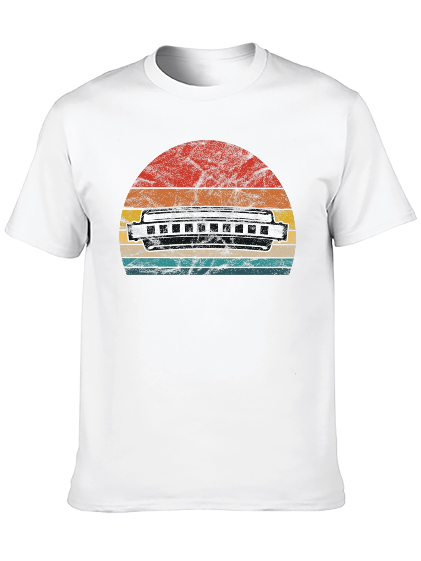 Black Vintage Harmonica Sunset T-Shirt view 10