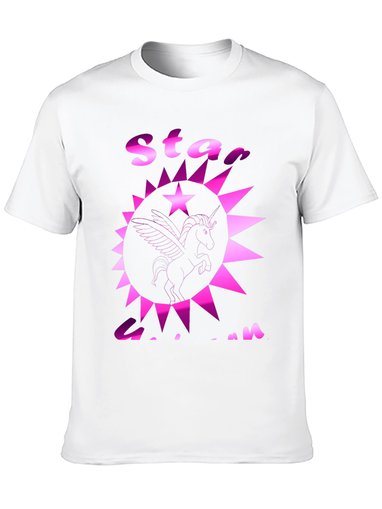 Black Star Unicorn Graphic Tee - Black Cotton Casual T-Shirt view 10