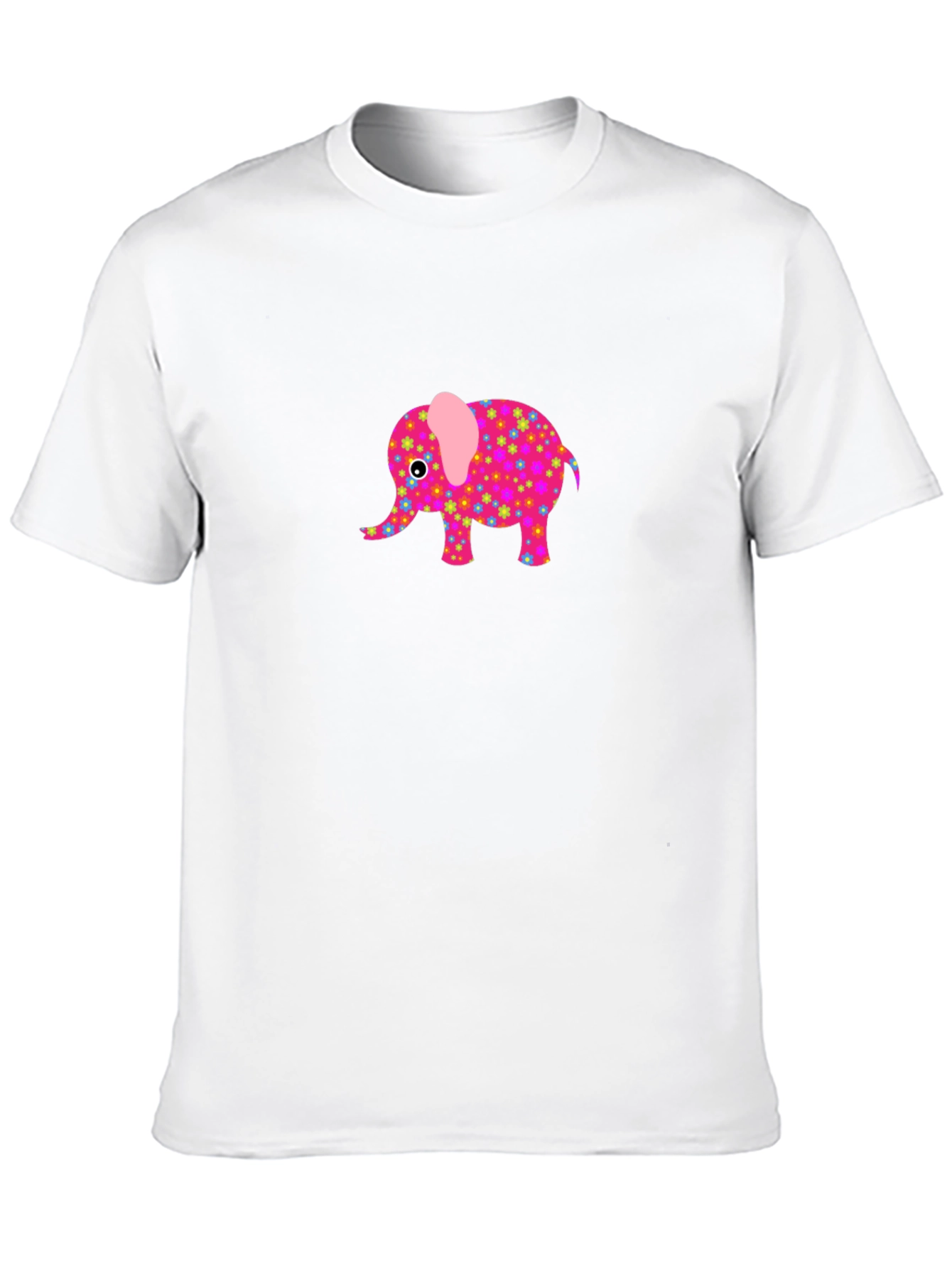 Black Black T-Shirt with Cute Elephant Graphic view 10