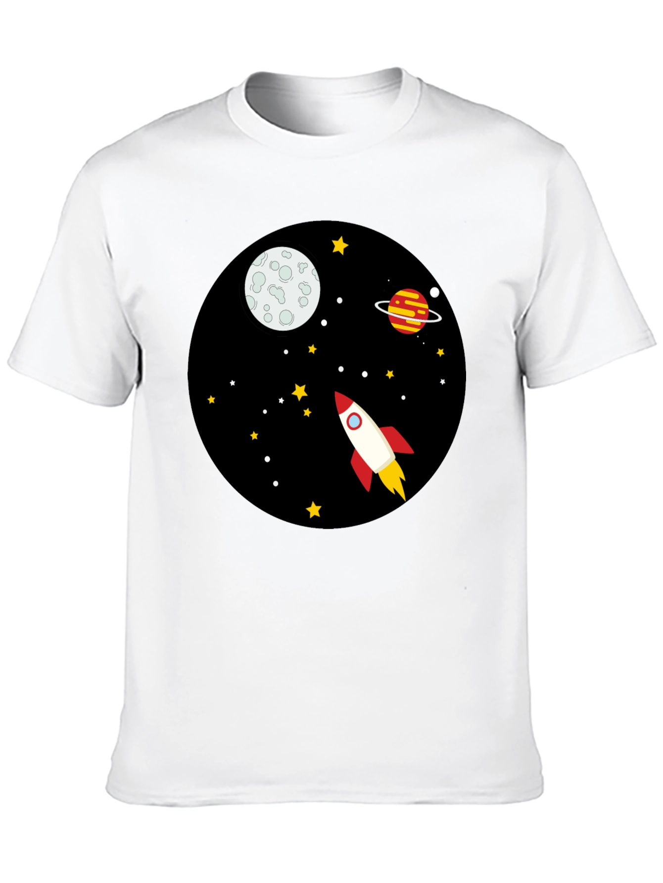 Black Space Rocket Graphic Tee - Unisex Black T-Shirt view 10